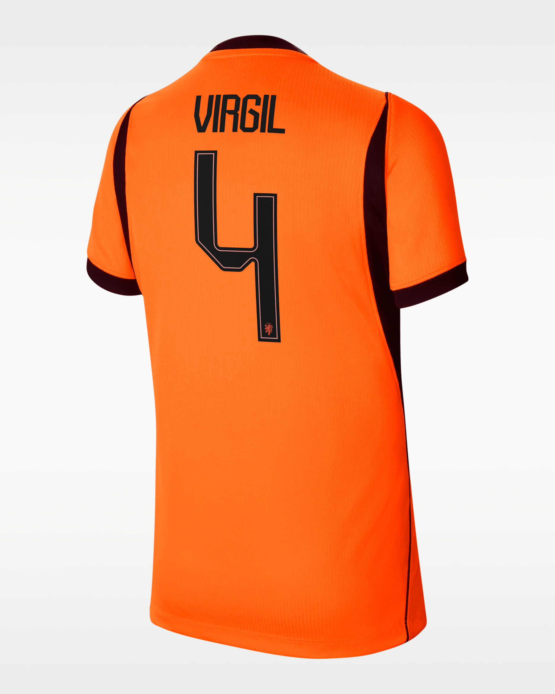 Virgil van Dijk Netherlands National Team 2026 Stadium Home Big Kids' Nike Dri-FIT Soccer Jersey - Orange