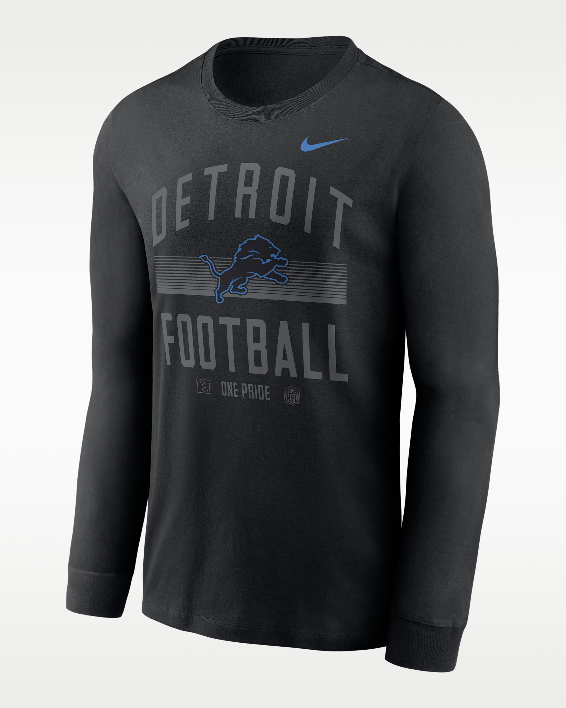 Playera de manga larga Nike Dri-FIT de la NFL para hombre Detroit Lions Essential - Negro