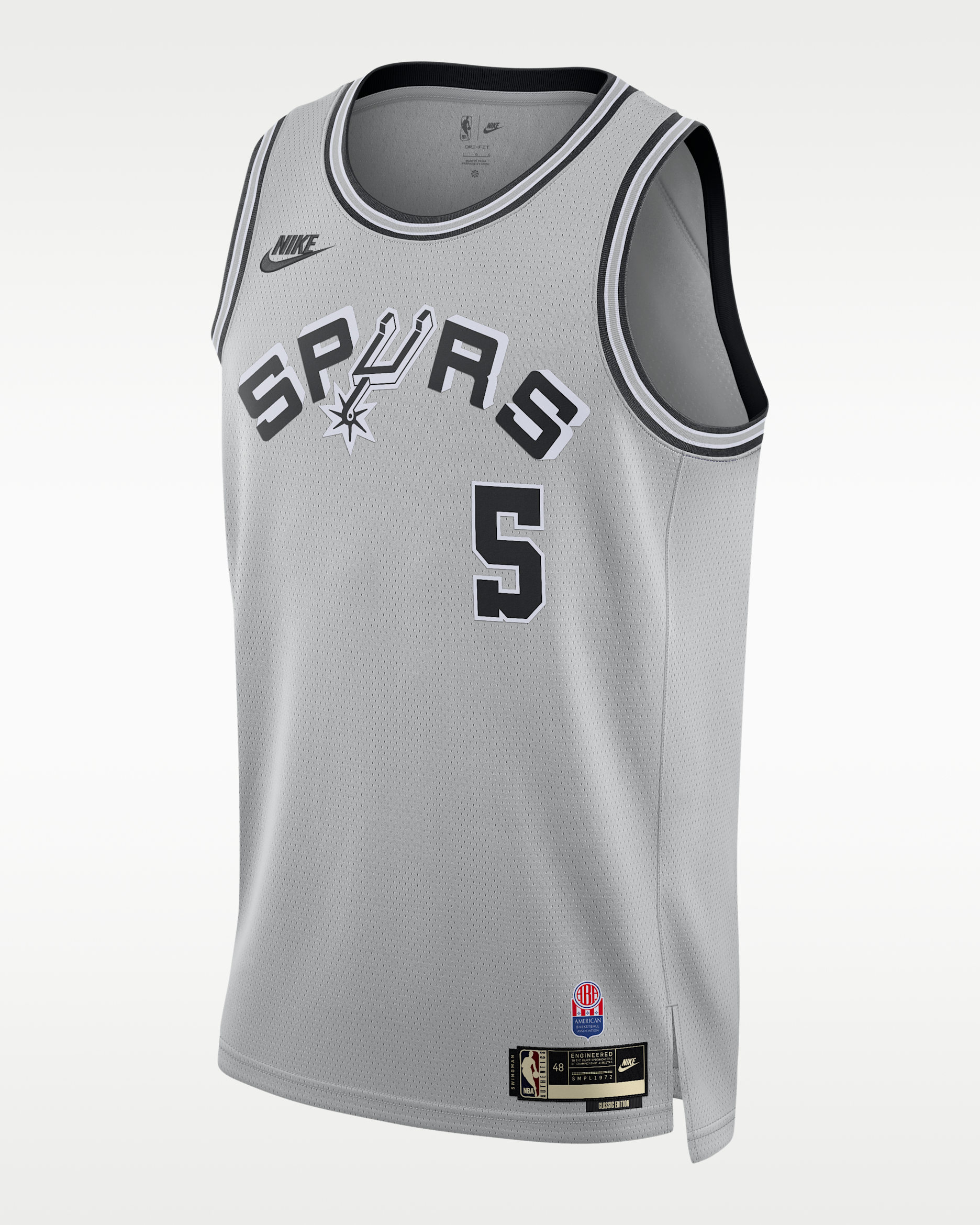 Stephon Castle San Antonio Spurs Hardwood Classics Men's Dri-FIT Basketball Swingman Jersey - Flat Silver