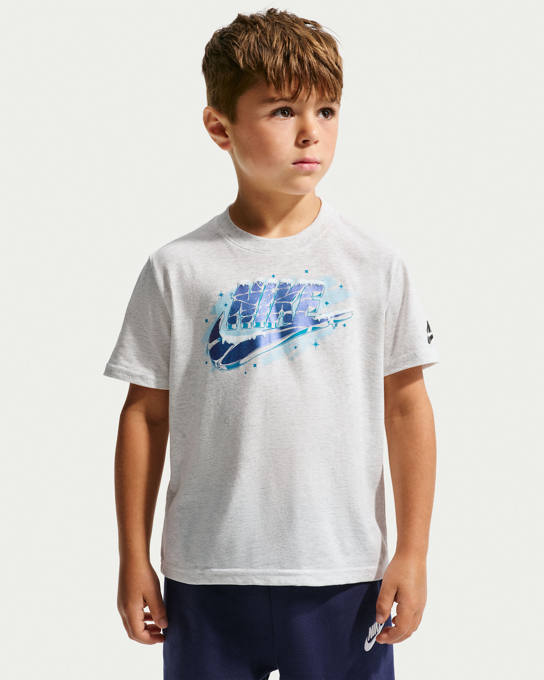 Nike Little Kids' Icy Futura T-Shirt - Birch Heather