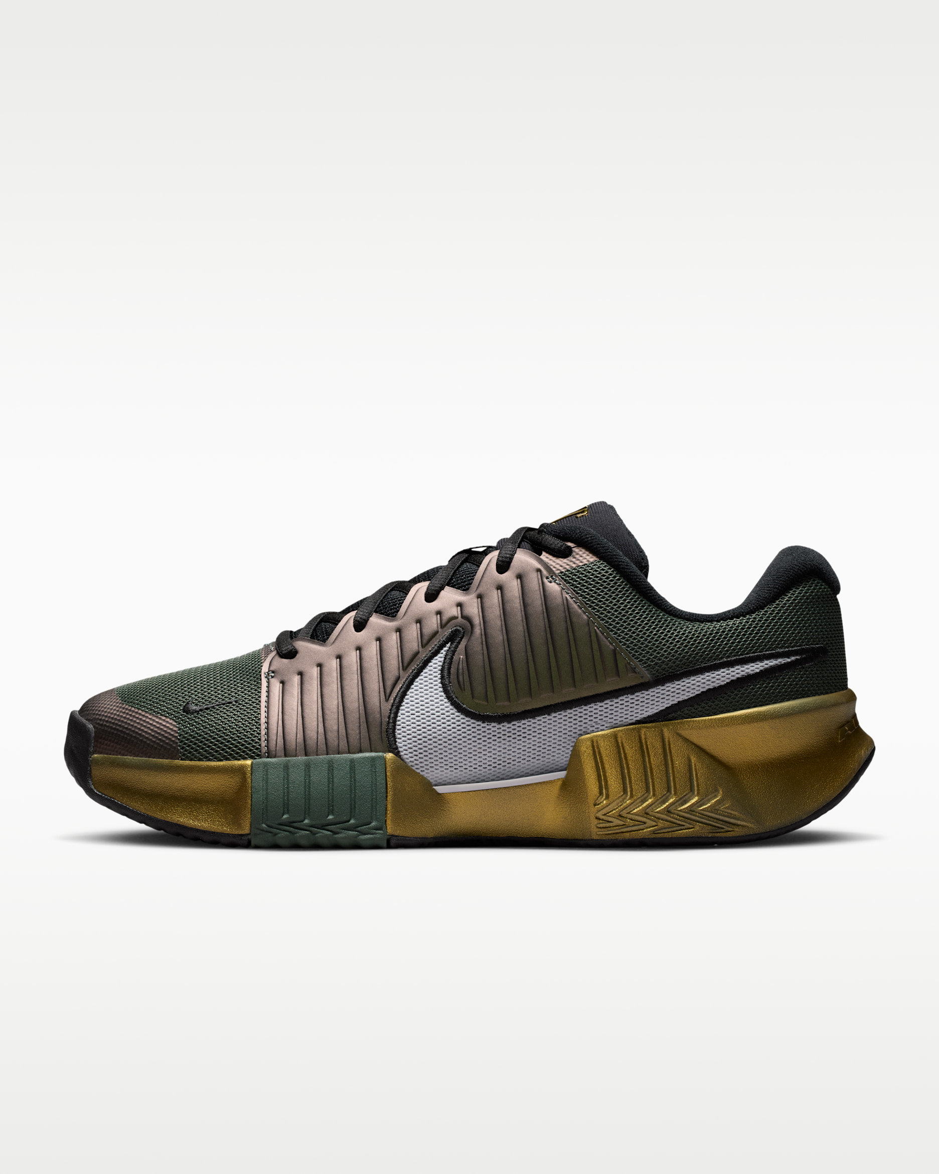 Nike GP Challenge Pro PRM Men's Clay Court Tennis Shoes - Camo Green/Metallic Gold/Black/Pure Platinum