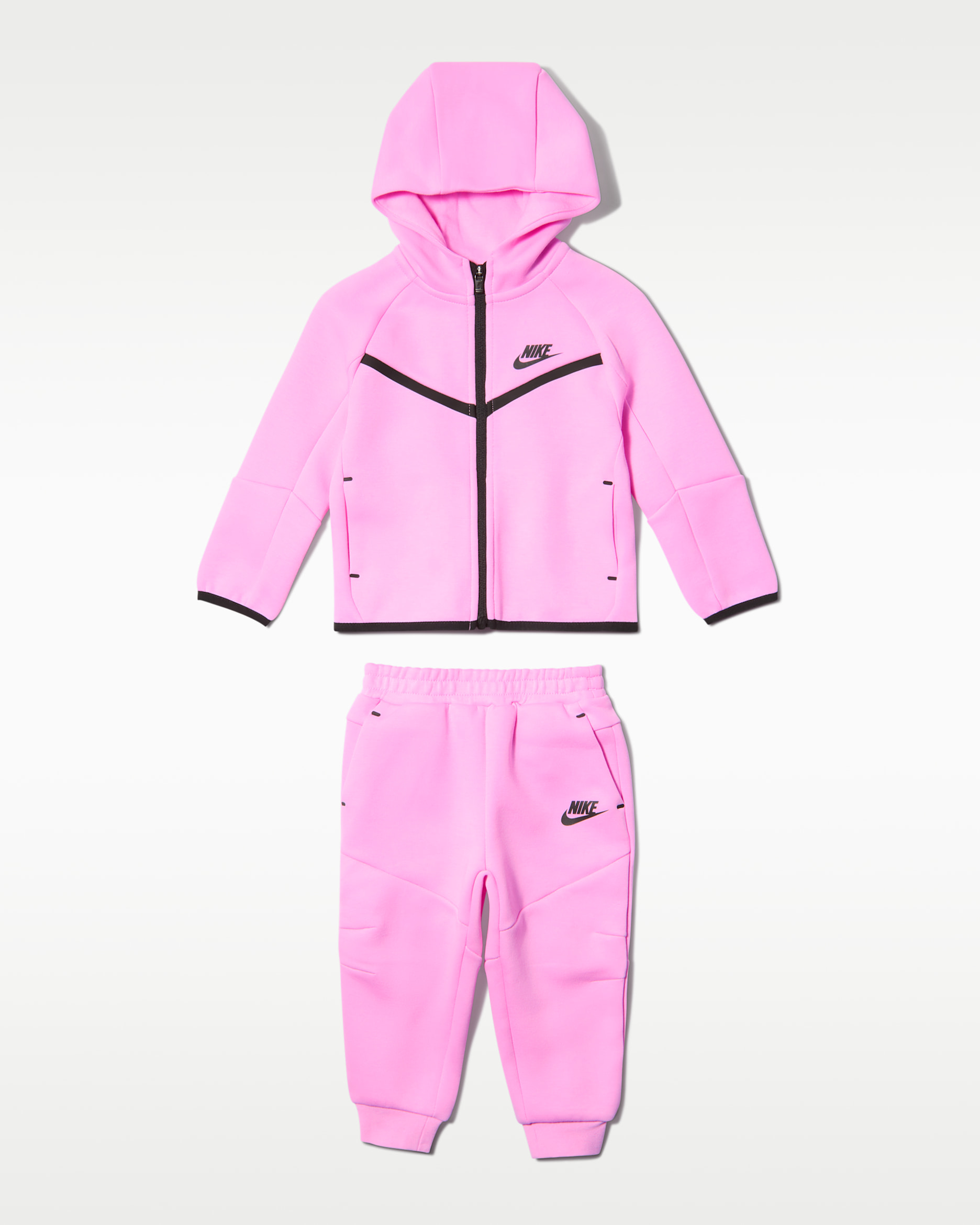 Nike Sportswear Tech Fleece tvådelat set med hel dragkedja för baby (12-24 mån) - Pink Rise