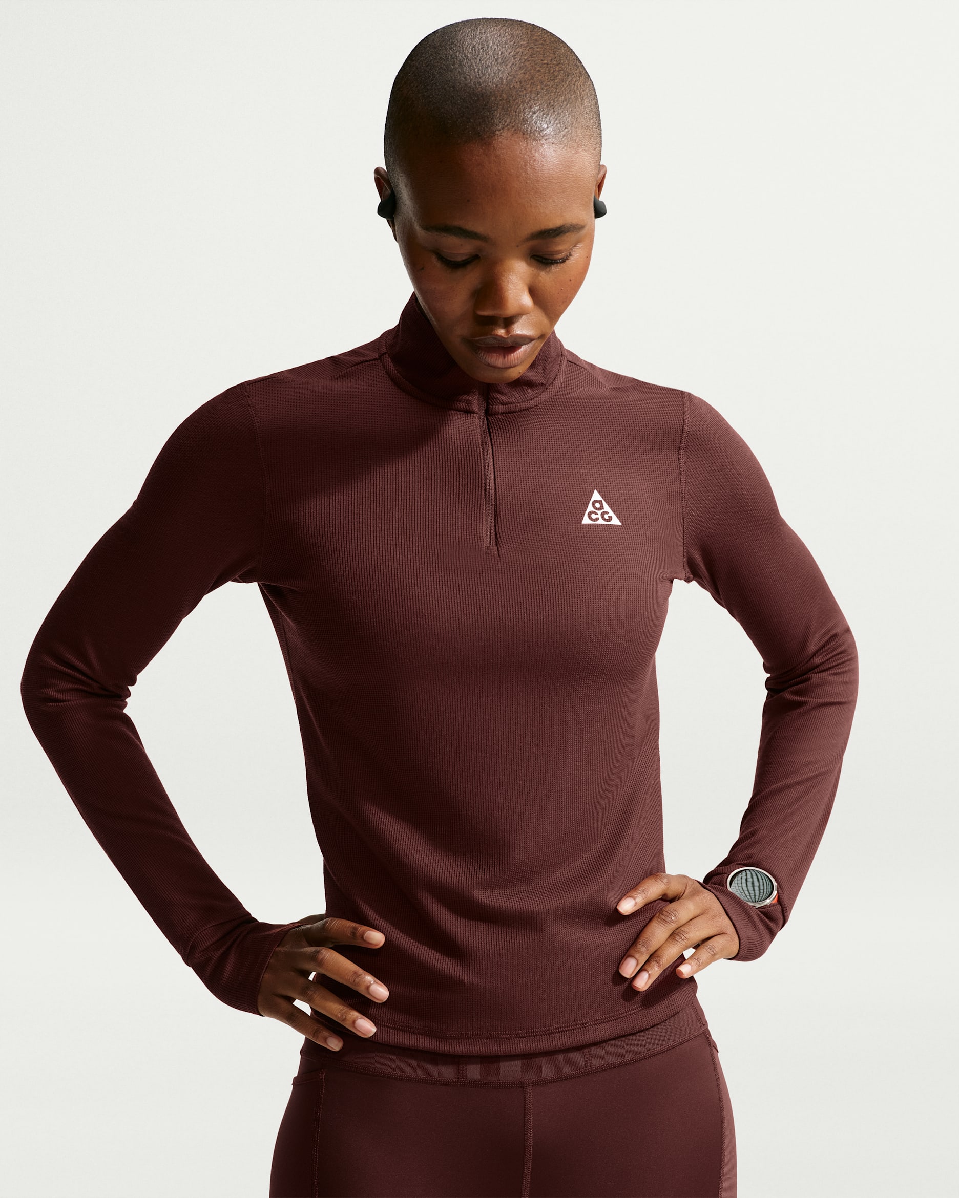 Nike ACG Women's Dri-FIT 1/2-Zip Trail Running Top - Mystic Dates/Mystic Dates/Summit White