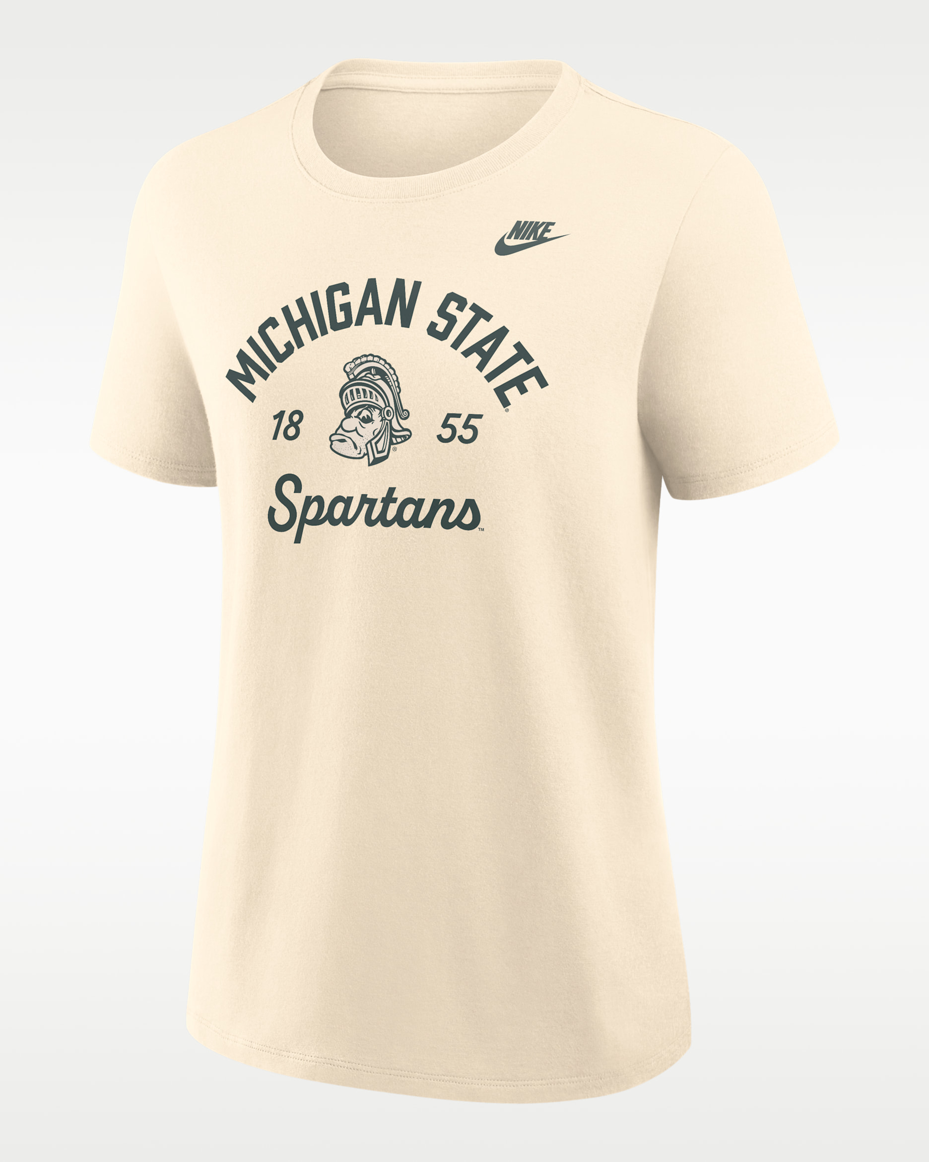 Michigan State Legacy Team Name Women's Nike College T-Shirt - Natural