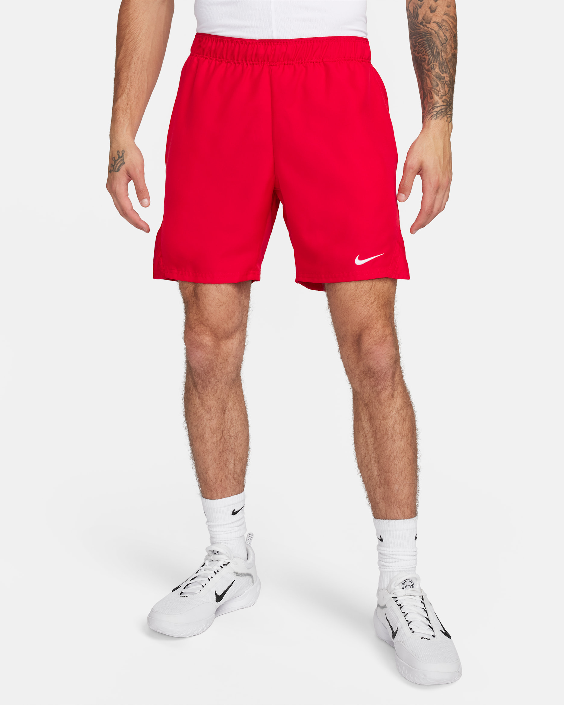 Shorts de tenis Dri-FIT de 18 cm para hombre NikeCourt Victory  - Rojo universitario/Blanco