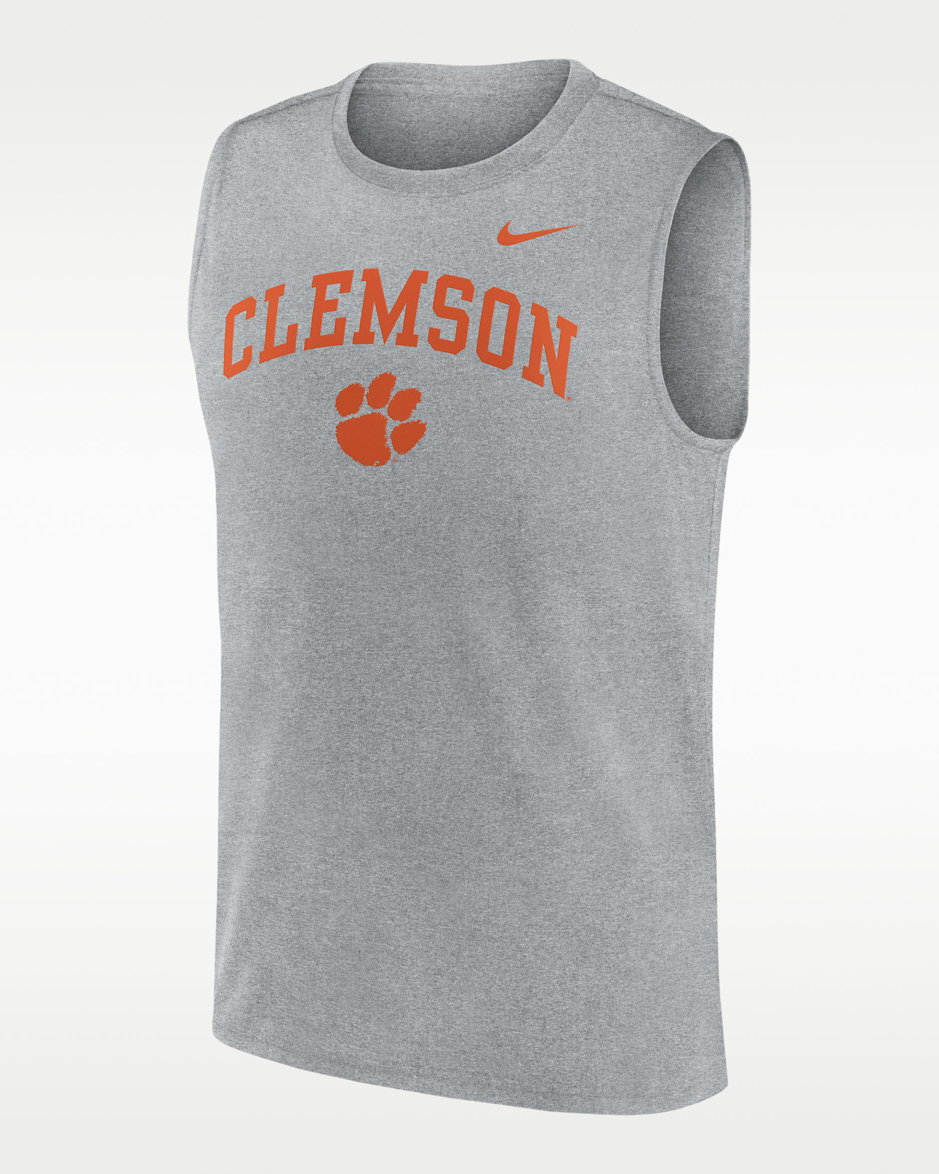 Clemson Primetime Arch Legend Men's Nike Dri-FIT College Muscle Tank Top - Grey