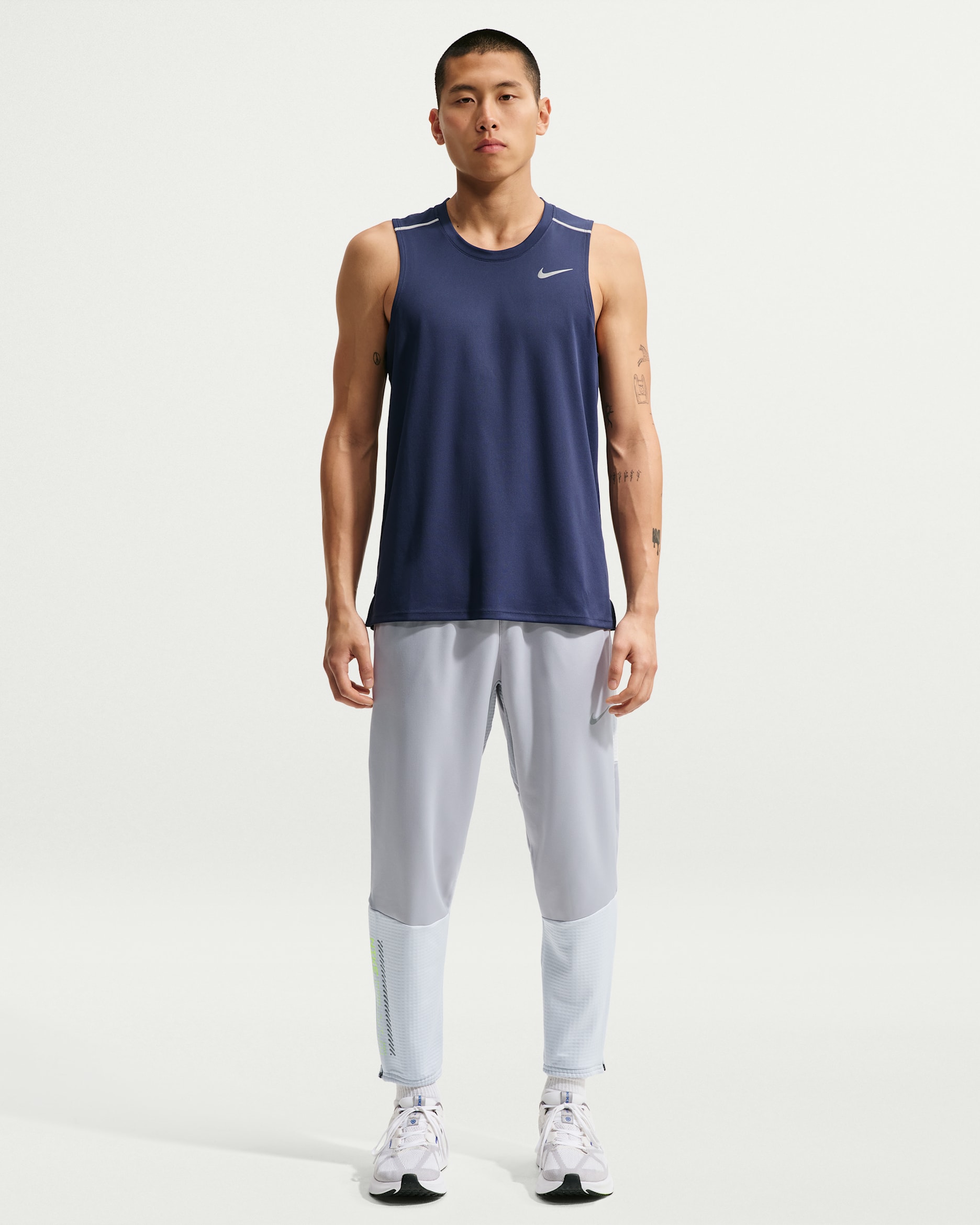 Nike Challenger Men's Therma-FIT Winterized Running Trousers - Light Smoke Grey/Pure Platinum/Volt