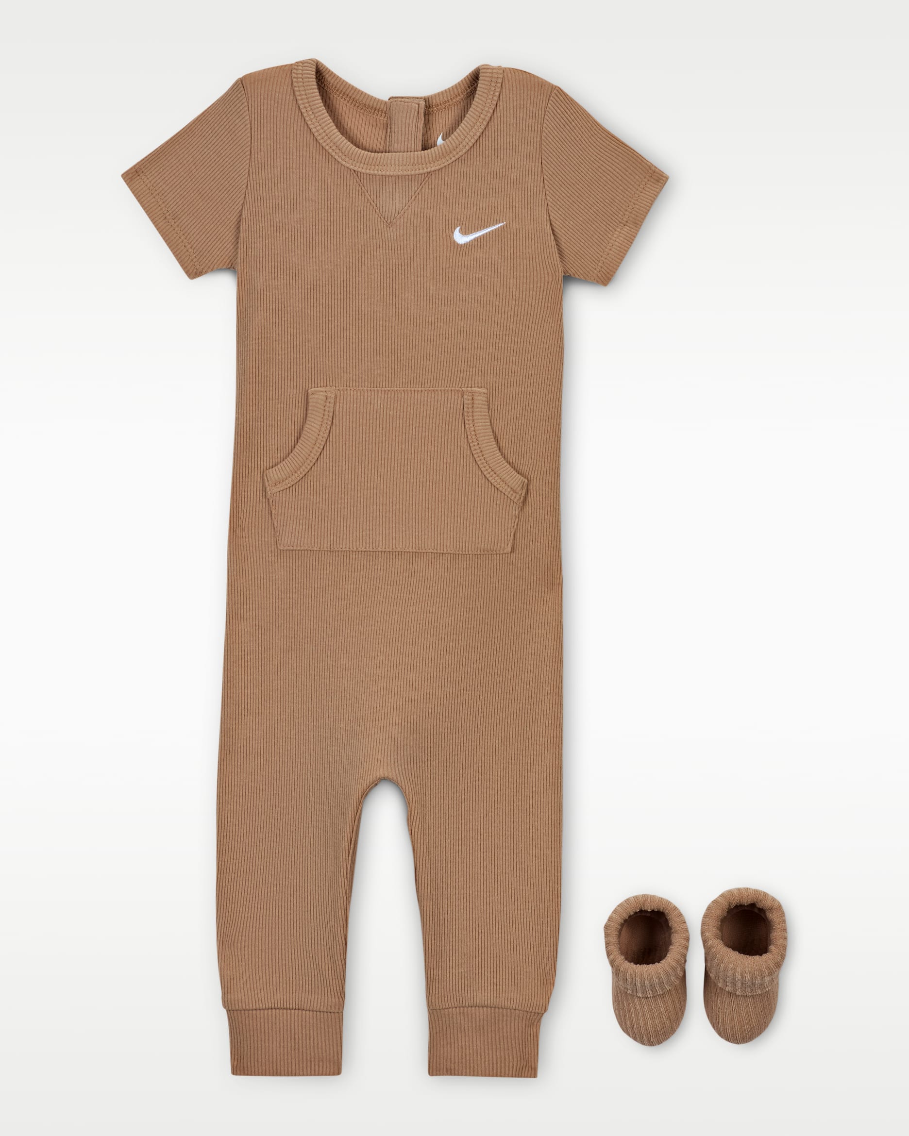 Nike Baby Rib Knit Romper and Socks Set - Hemp