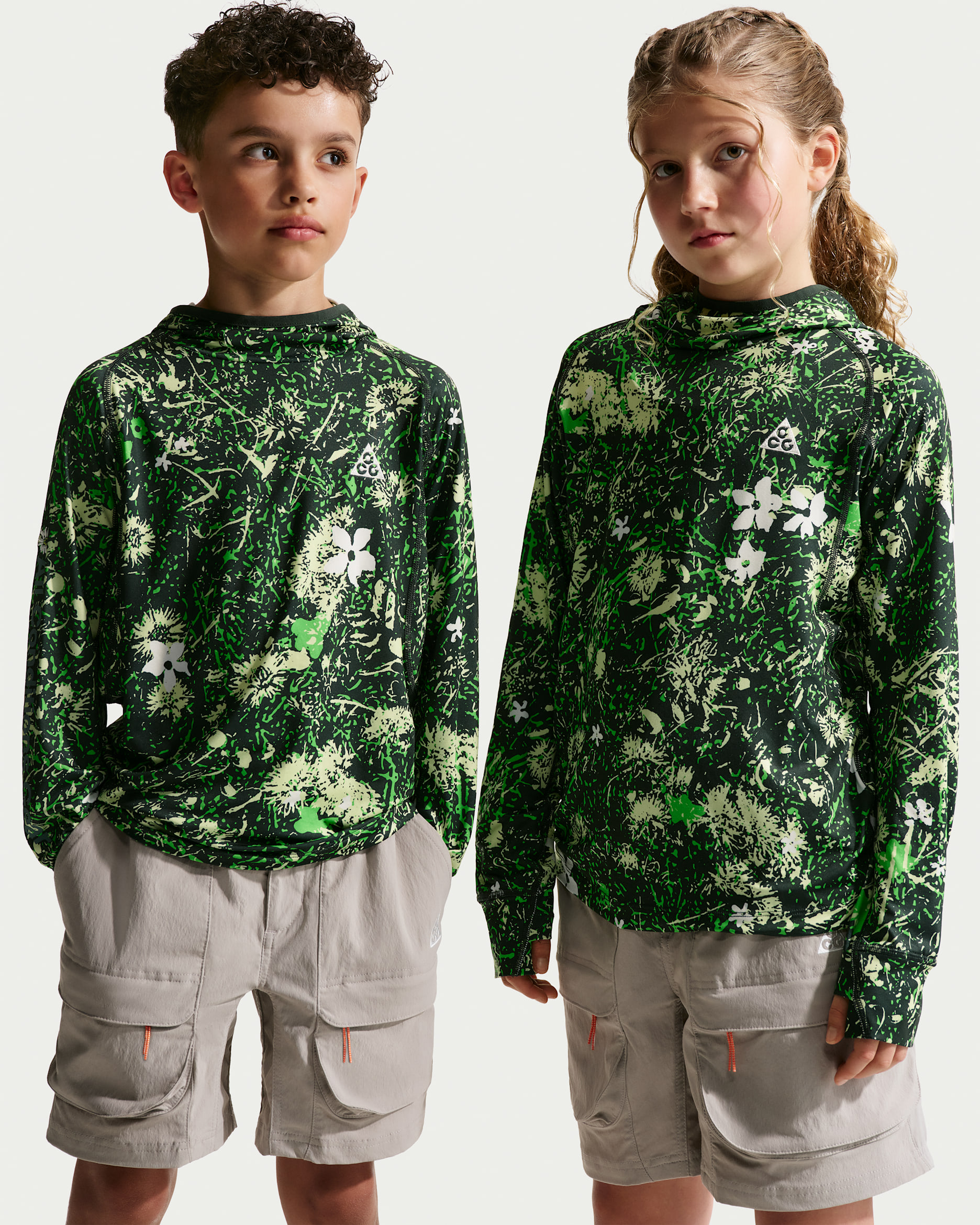 ナイキ ACG ジュニア UV プロテクション ロングスリーブ トップス - ミーングリーン/ブラックスプルース/サミットホワイト