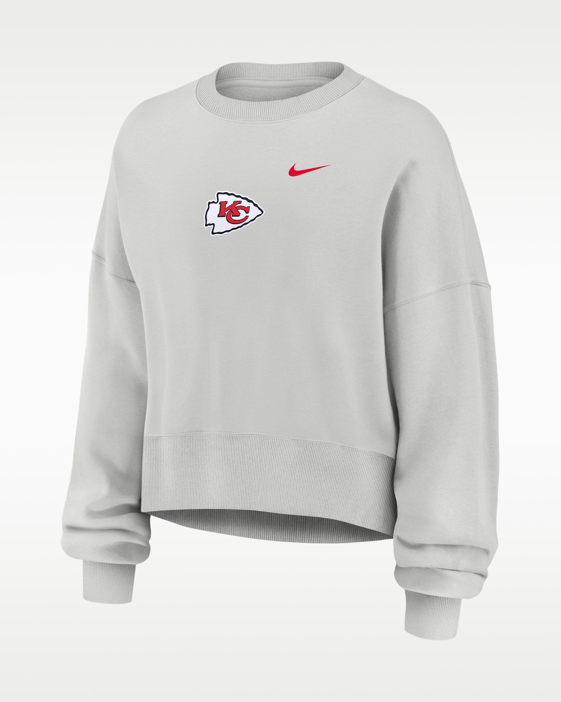 Kansas City Chiefs Primetime Phoenix Women's Nike NFL Oversized Pullover Crew - Grey