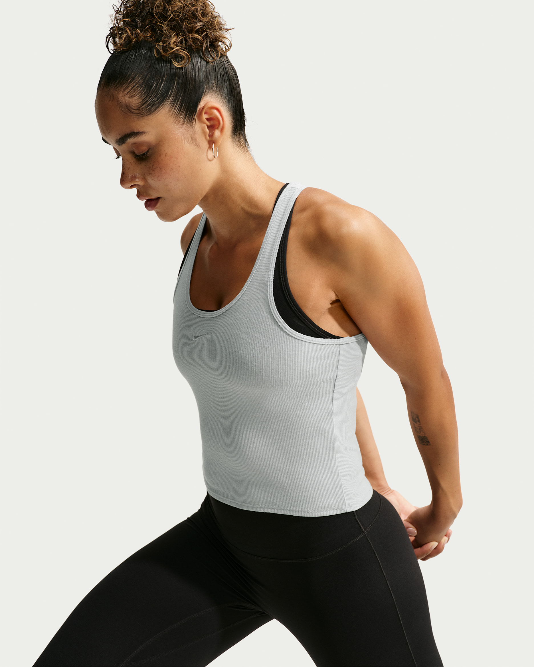Nike N.A.C. Women's Dri-FIT Ribbed Tank Top - Light Smoke Grey/Light Smoke Grey