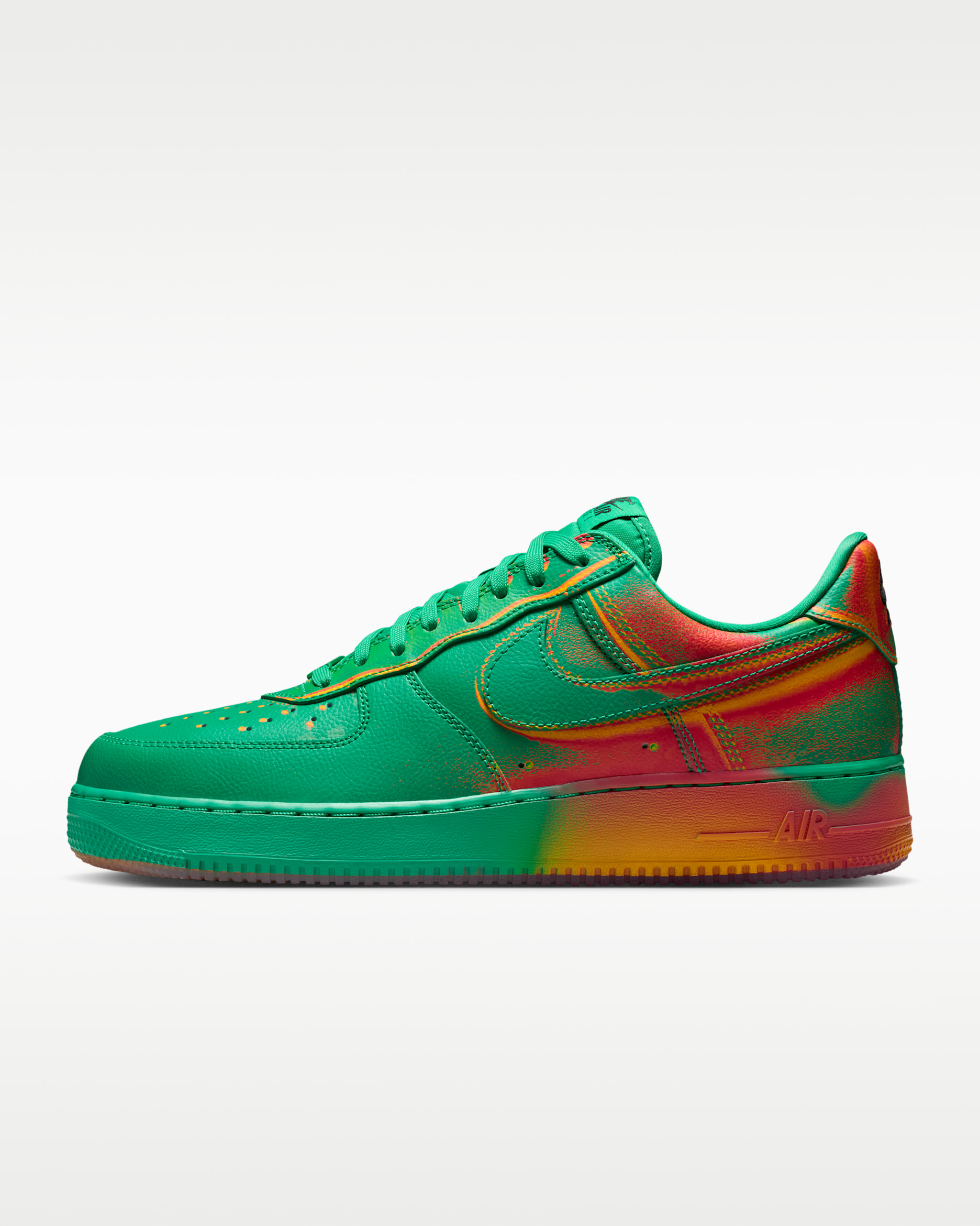 Tenis para hombre Nike Air Force 1 Low Retro - Verde estadio/Naranja láser/Carmesí brillante
