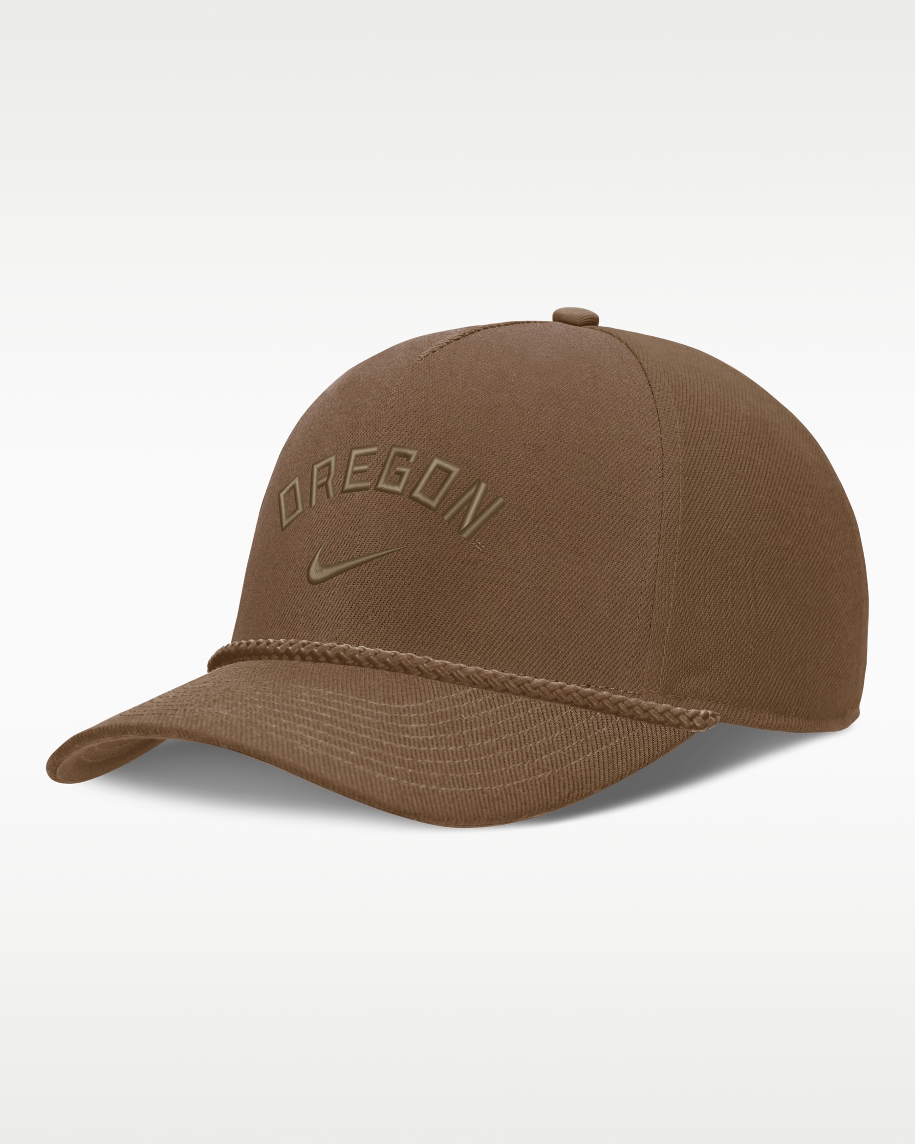 Gorra universitaria Nike ajustable para hombre Campus Prep Tonal Rope Rise Oregon - Tostado/Beige