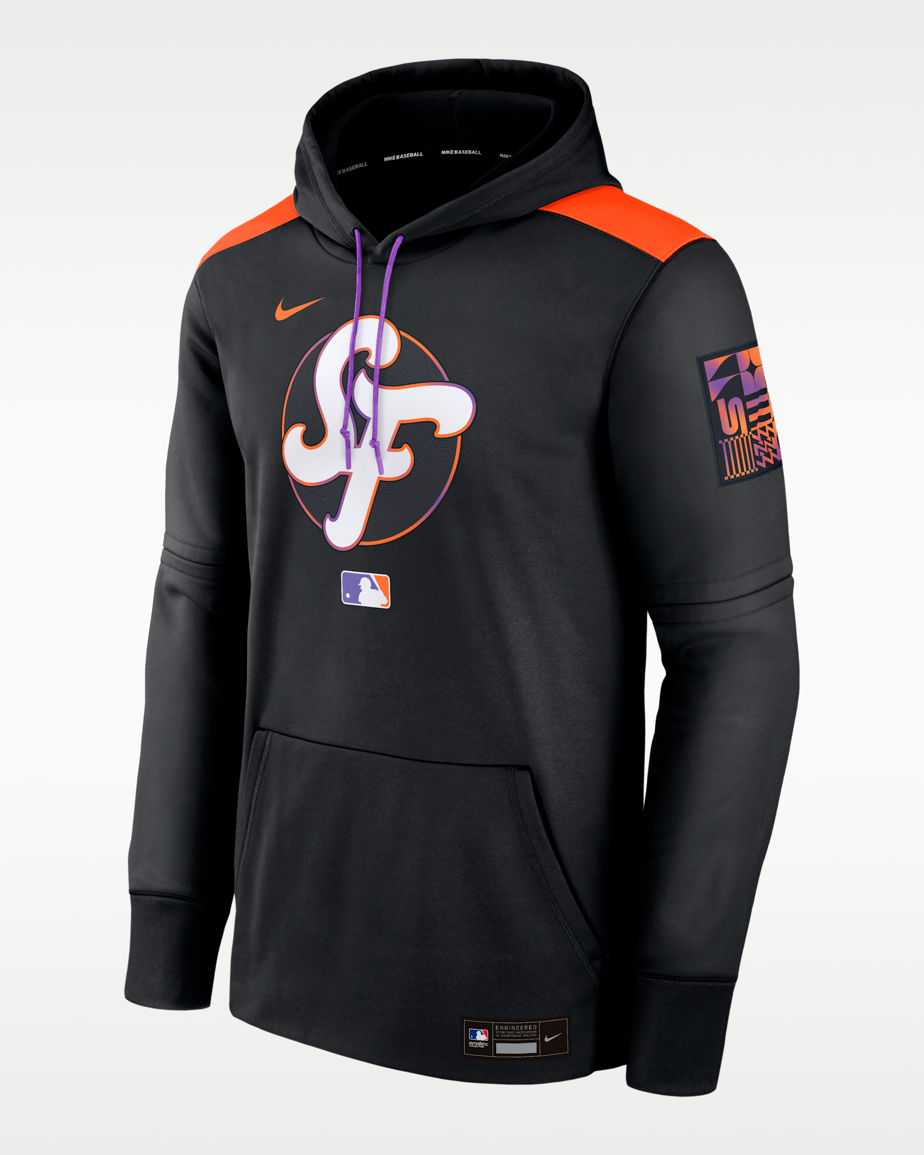 San Francisco Giants Authentic Collection City Connect Men's Nike Therma MLB Pullover Hoodie - Black