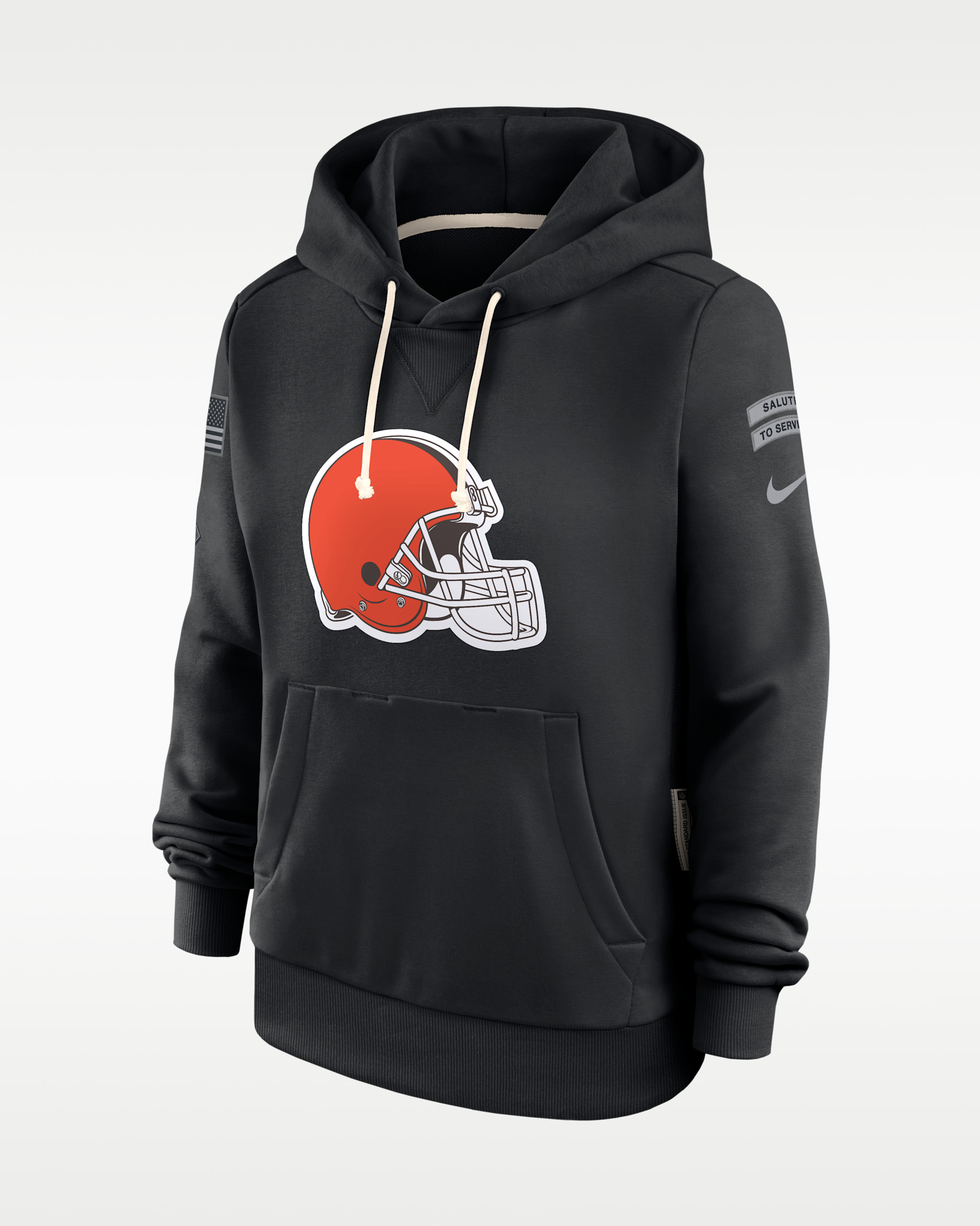 Cleveland Browns Salute to Service Sideline Women's Nike Dri-FIT NFL Pullover Hoodie - Black