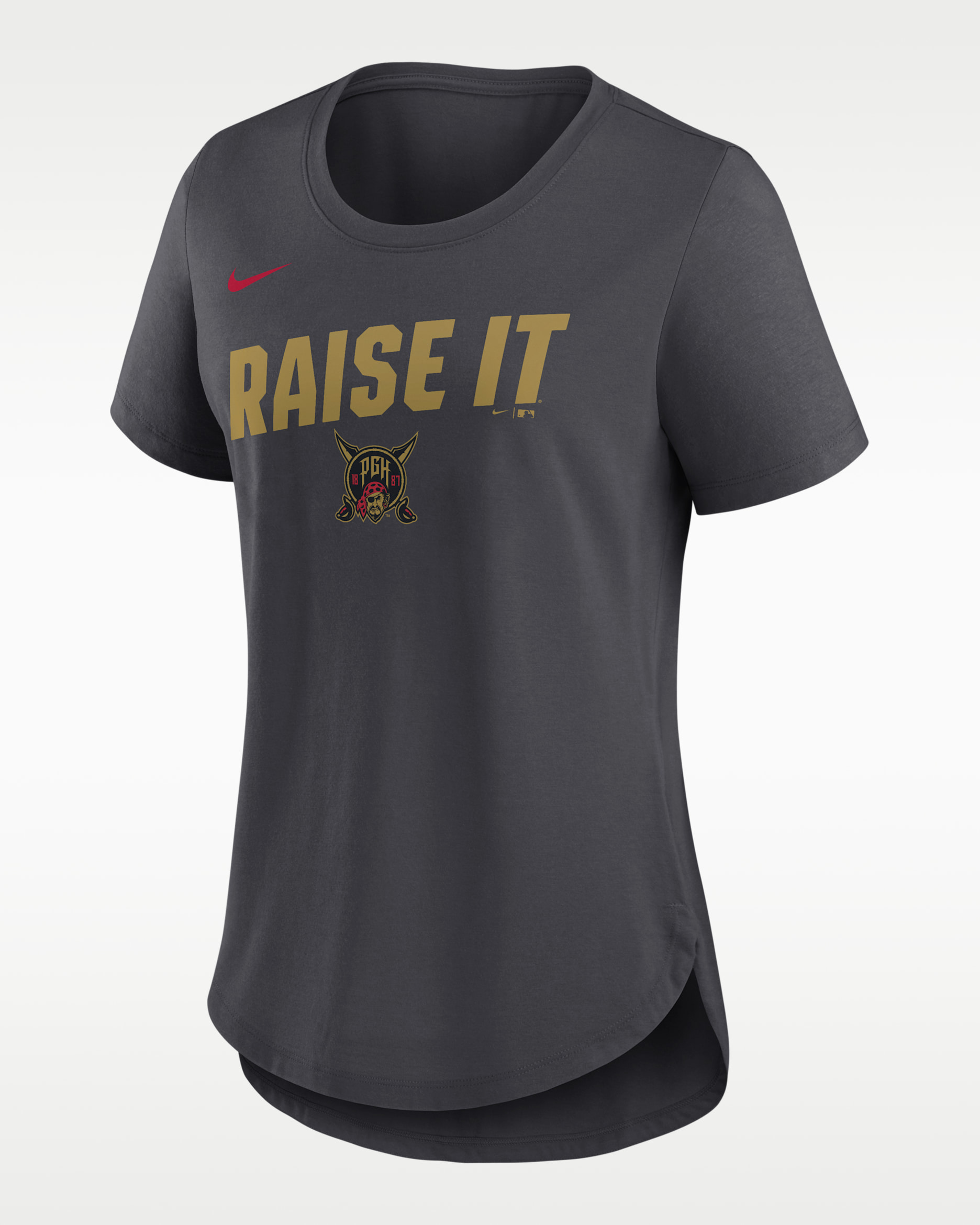 Pittsburgh Pirates Team Phrase City Connect Lockup Women's Nike MLB T-Shirt - Black