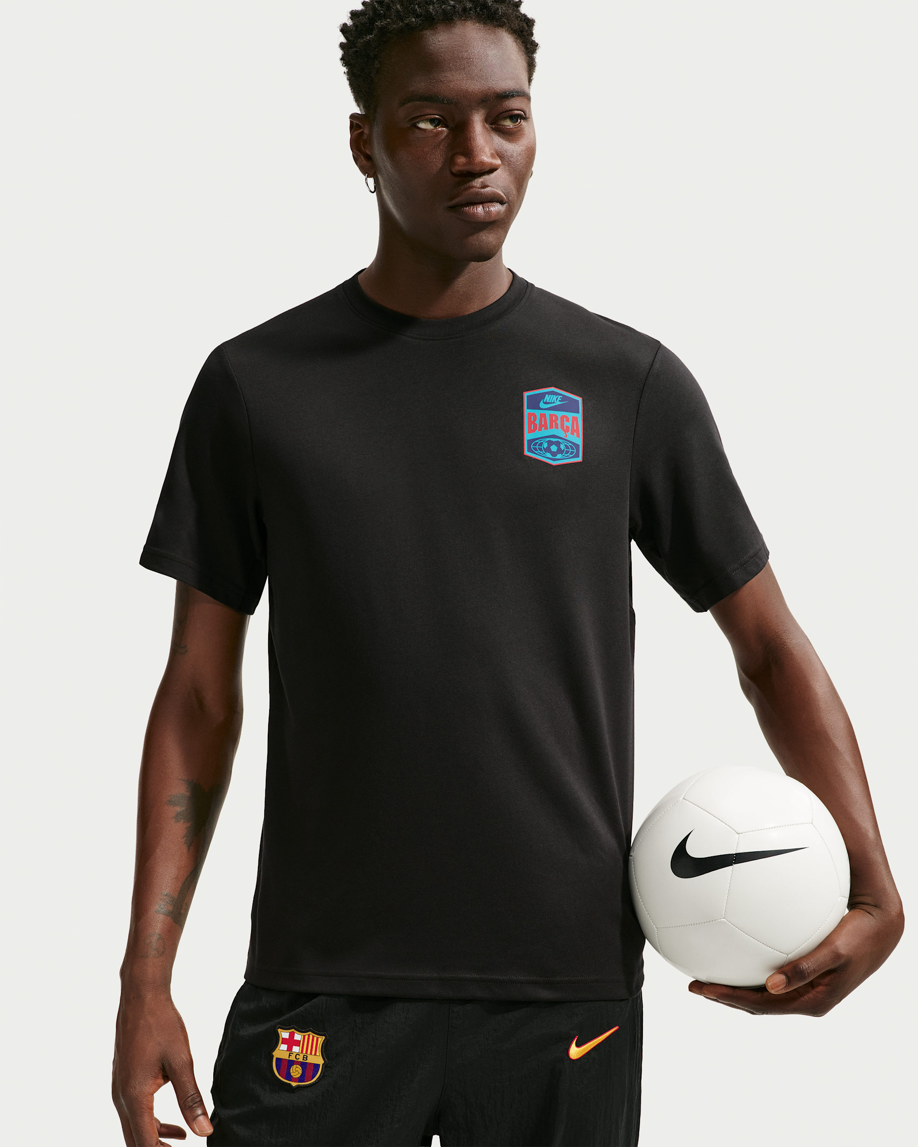 FC Barcelona Primary (tredjedrakt) Nike Dri-FIT fotballoverdel til herre - Svart/Svart/Dusty Cactus