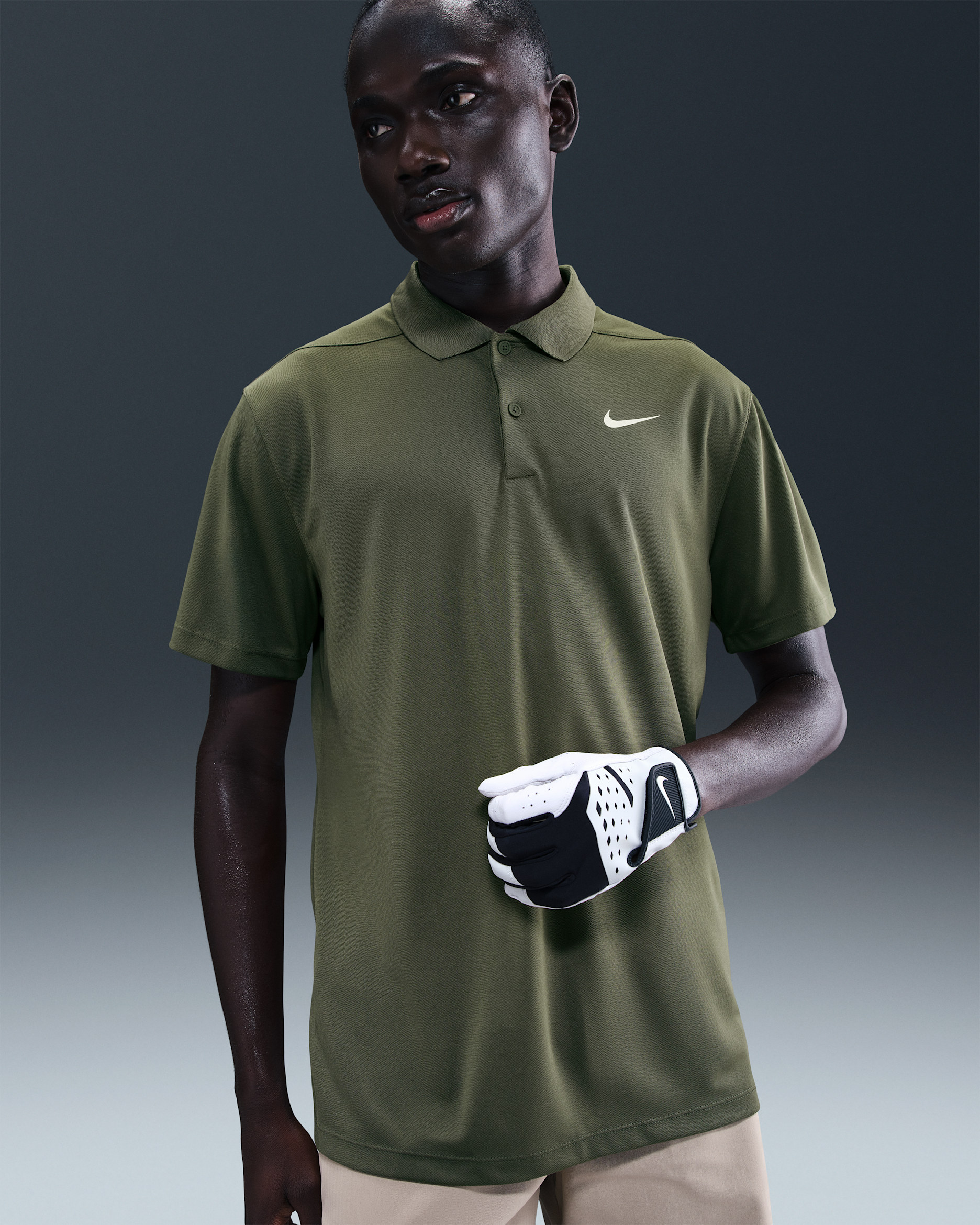 Nike Dri-FIT Victory Men's Golf Polo - Medium Olive/Pale Ivory
