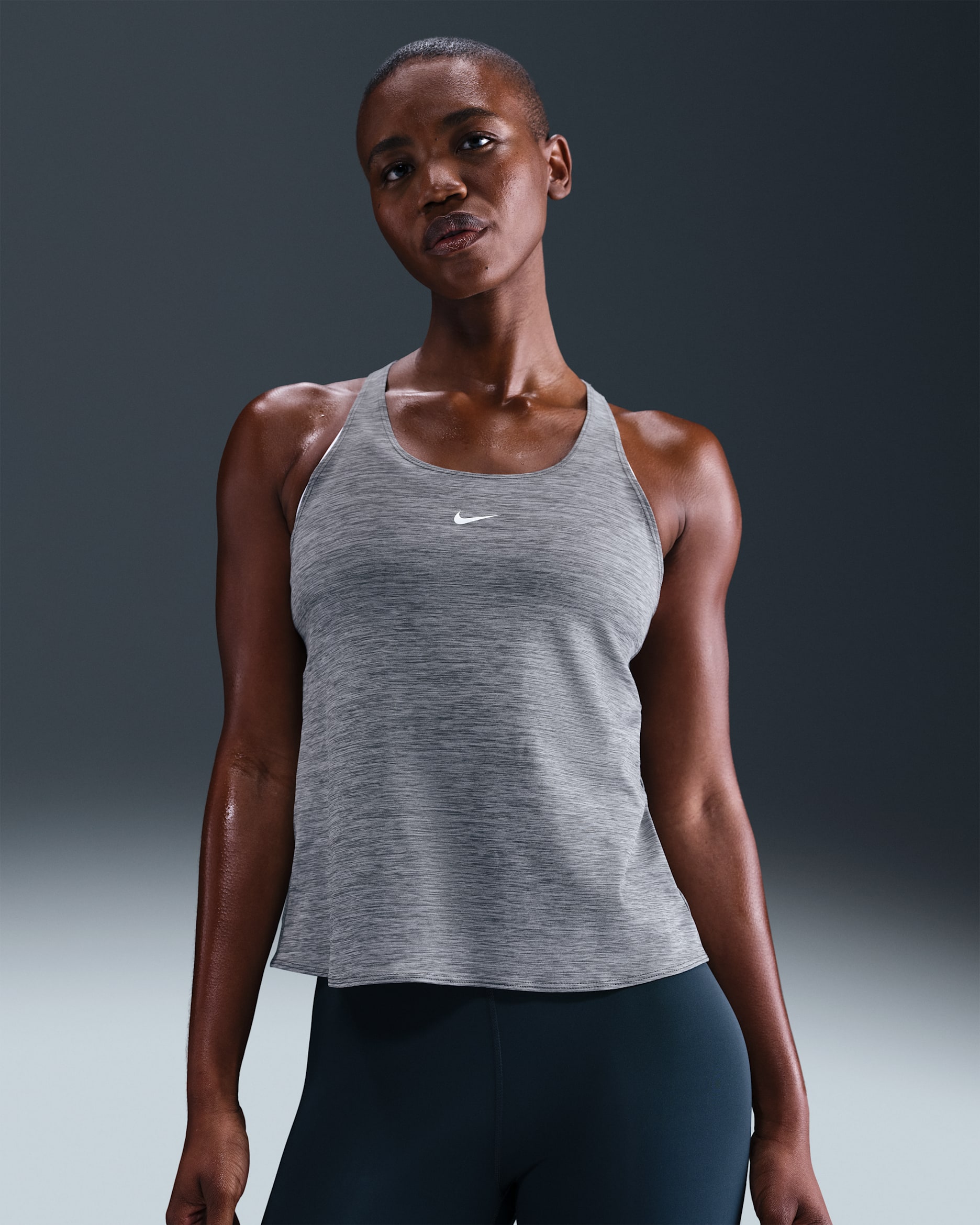 Nike Pro Dri-FIT Tanktop (Damen) - Smoke Grey/Heather/Weiß