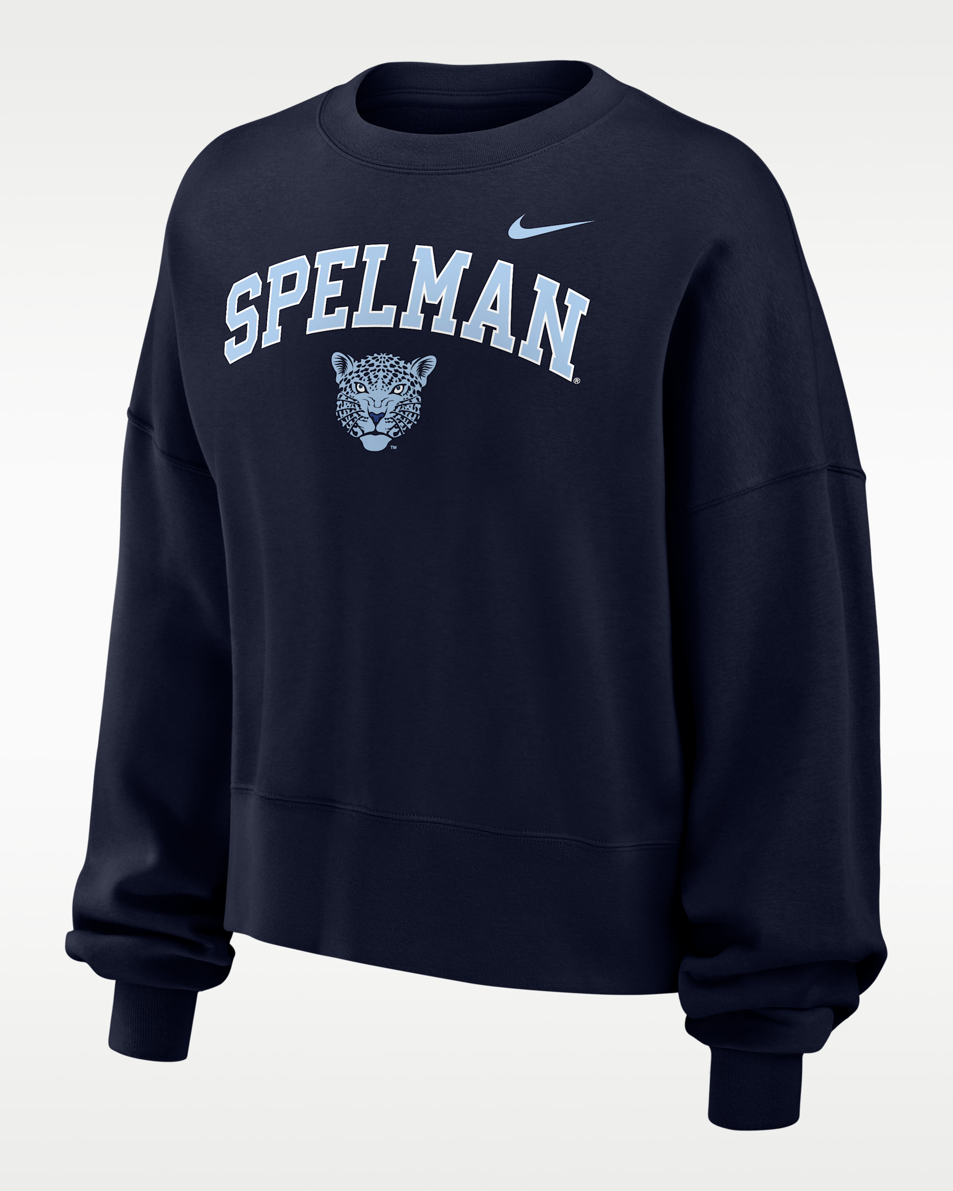 Sudadera de tejido Fleece Phoenix de cuello redondo para mujer Nike College (SPELMAN COLLEGE) - Azul marino