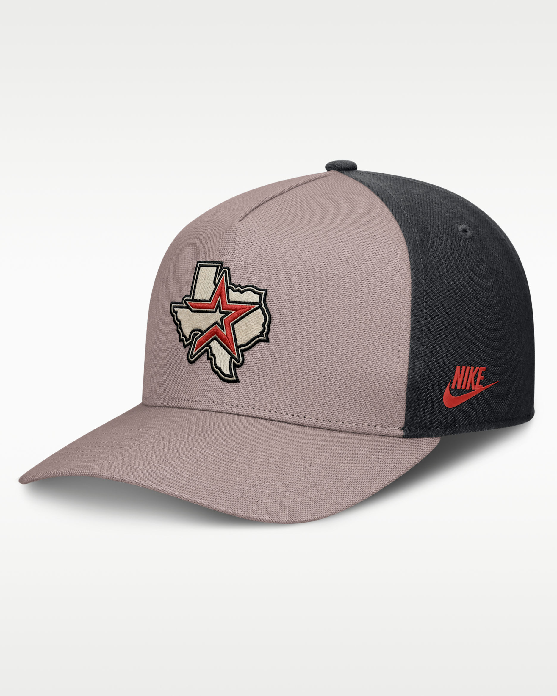 Houston Astros Cooperstown Rise Men's Nike MLB A-Frame Adjustable Hat - Legend Light Brown/Black