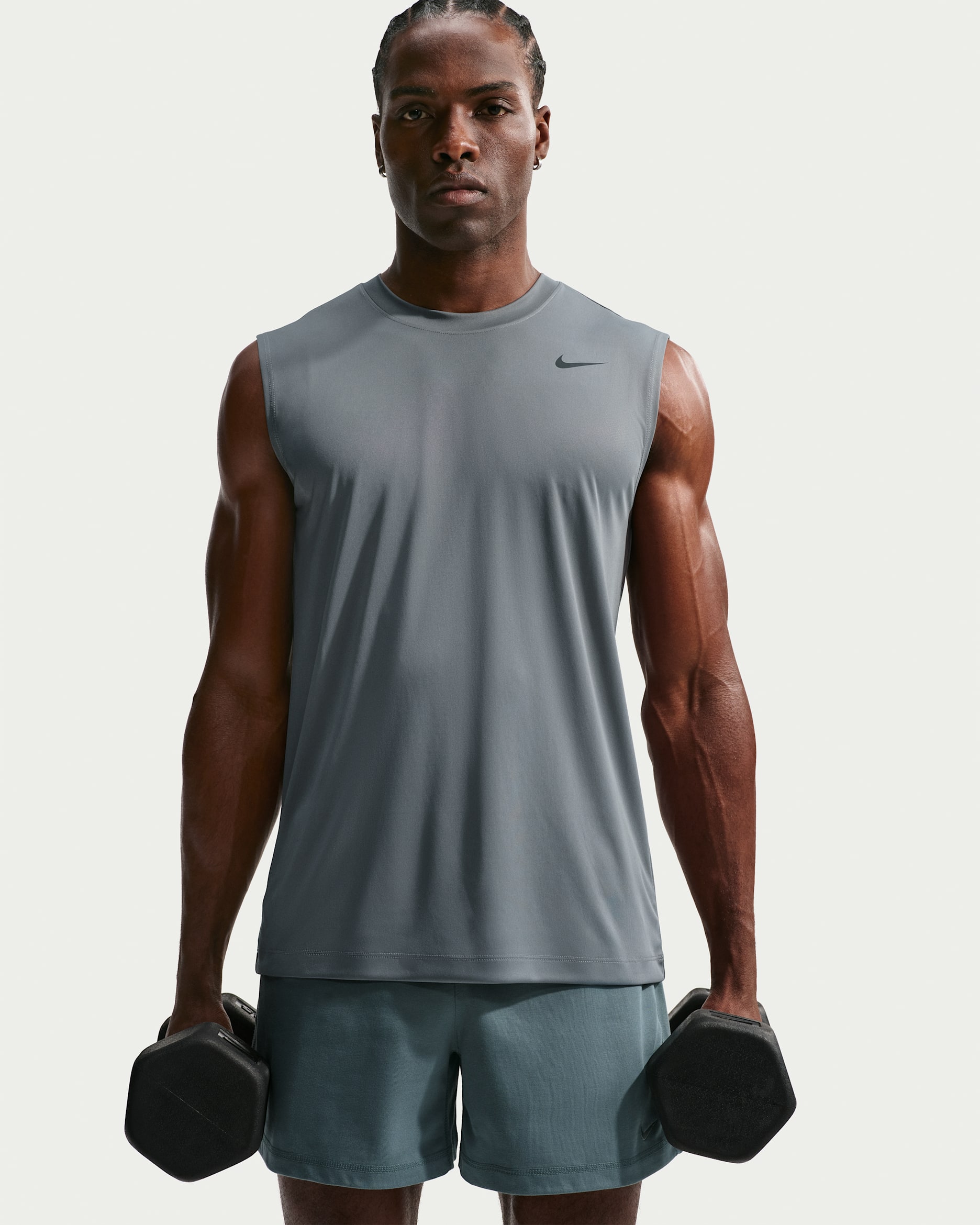 Nike Camiseta de entrenamiento sin mangas Dri-FIT - Hombre - Smoke Grey/Negro