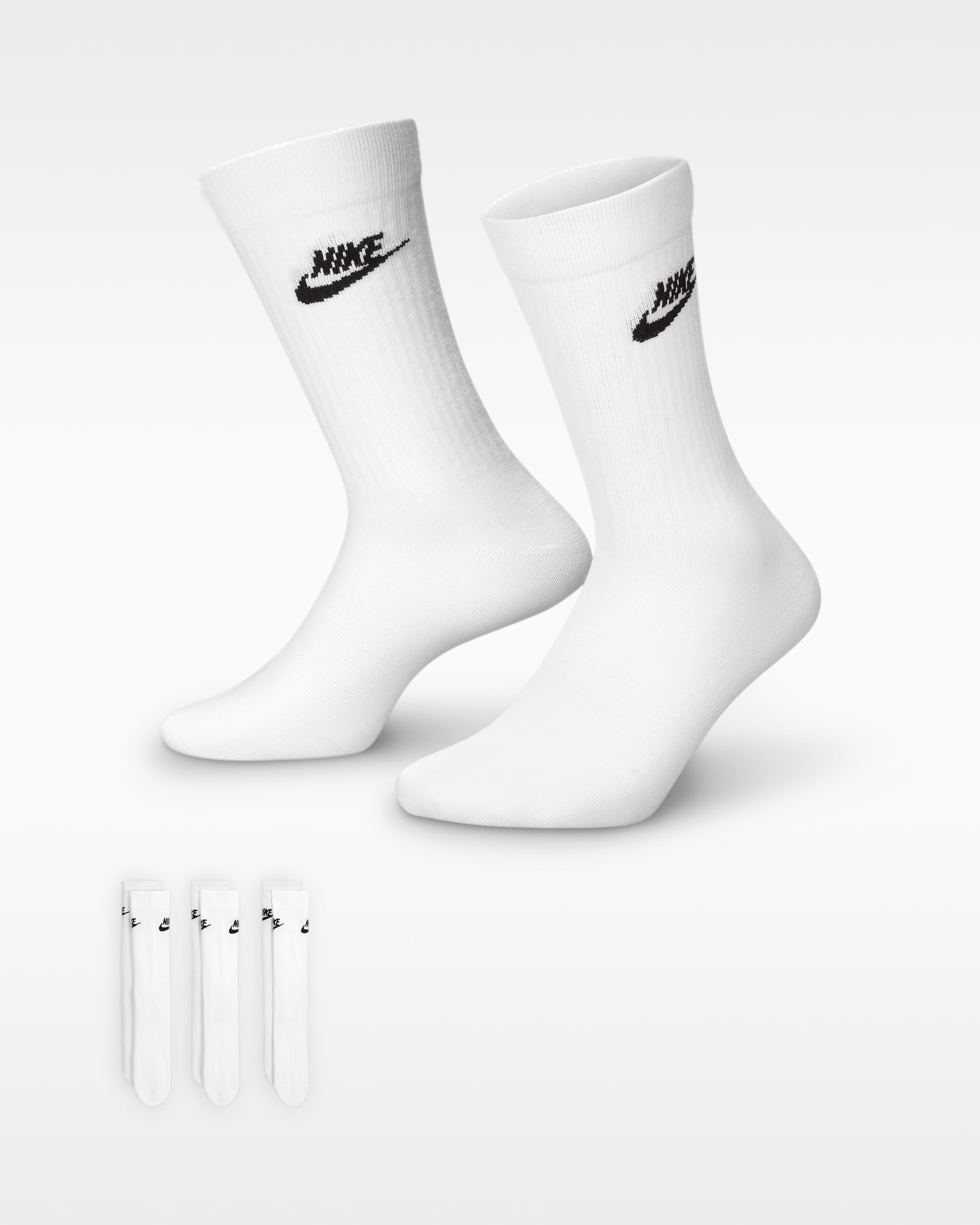 Calze di media lunghezza Nike Sportswear Everyday Essential (3 paia) - Bianco/Nero