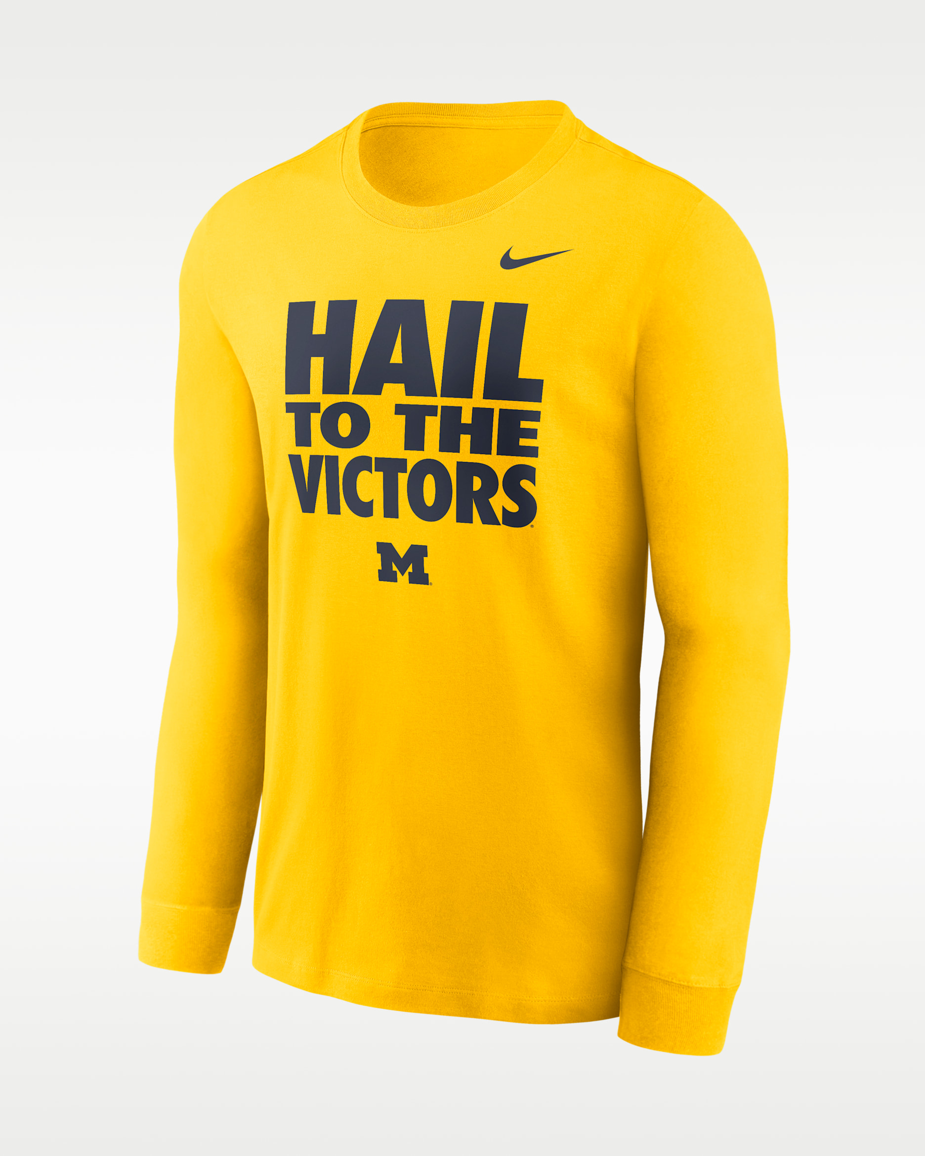 Michigan Sideline Slogan Men's Nike Dri-FIT College Long-Sleeve T-Shirt - Amarillo