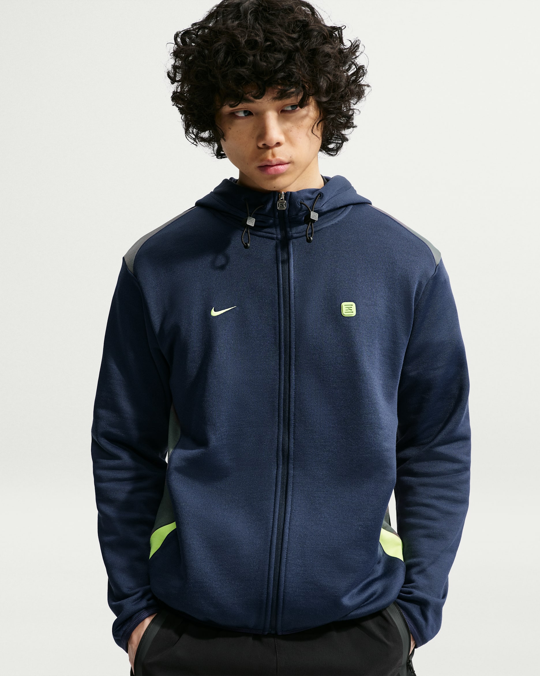 Nike Sportswear Herren-Hoodie - Midnight Navy/Iron Grey/Light Lemon Twist