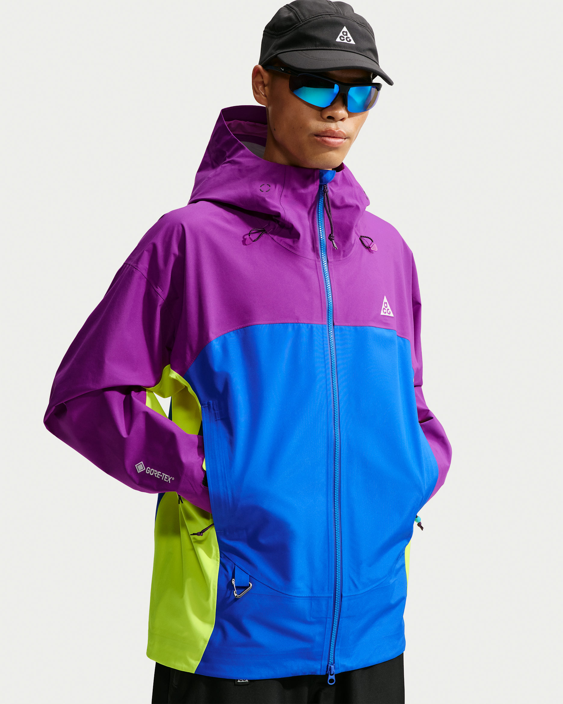 ACG Misery Ridge Men's Storm-FIT ADV GORE-TEX 3L Jacket - Bold Berry/Hyper Royal/Lemon Venom/Summit White