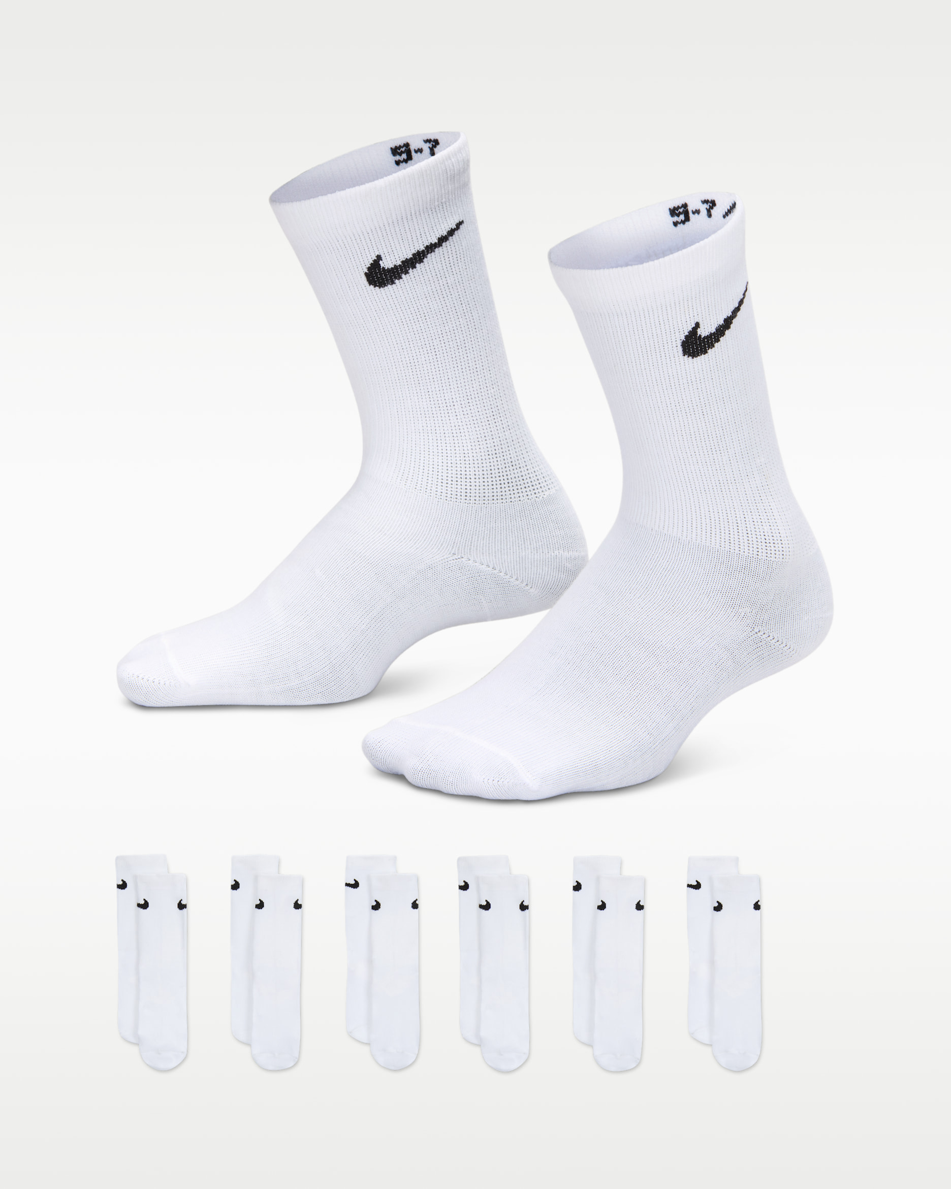 Nike Little Kids Crew Socks (6 Pairs) - White