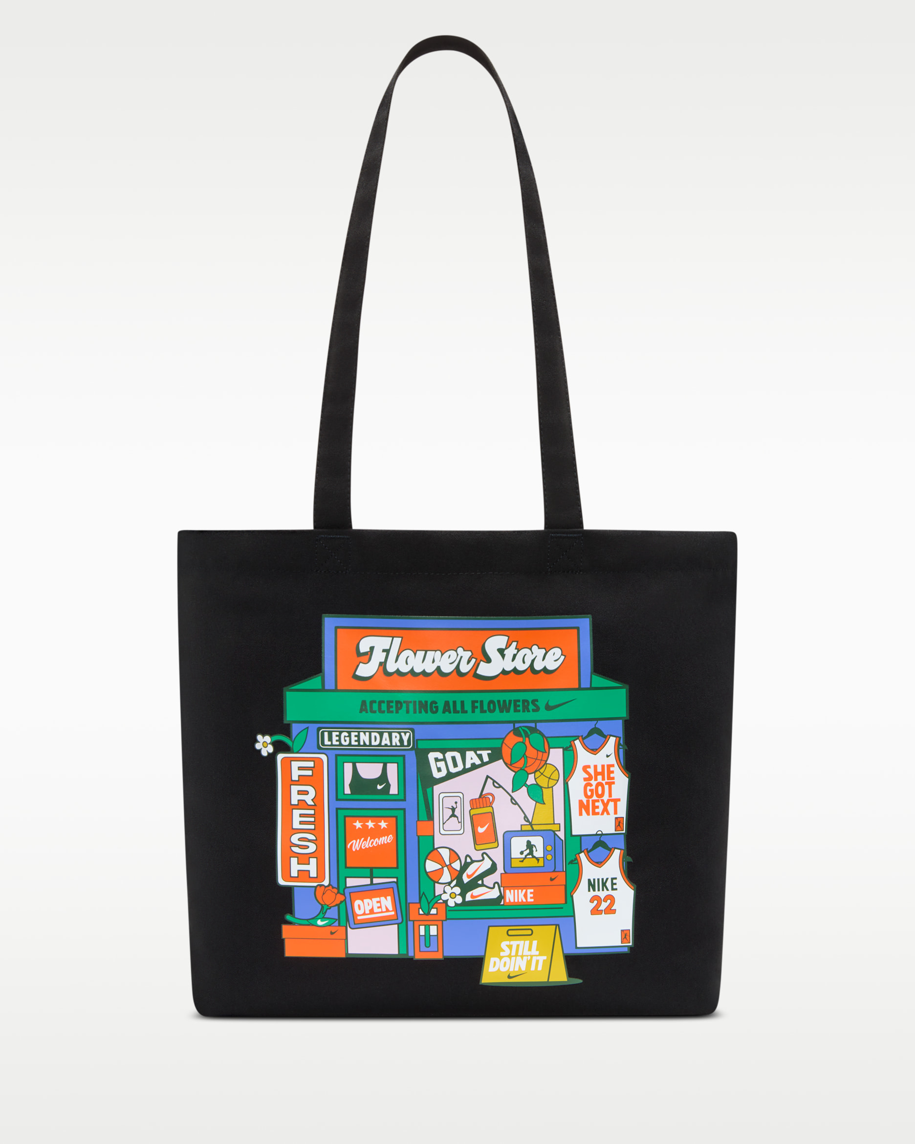 Bolsa tote (22 l) Nike Heritage - Negro/Verde estadio/Blanco