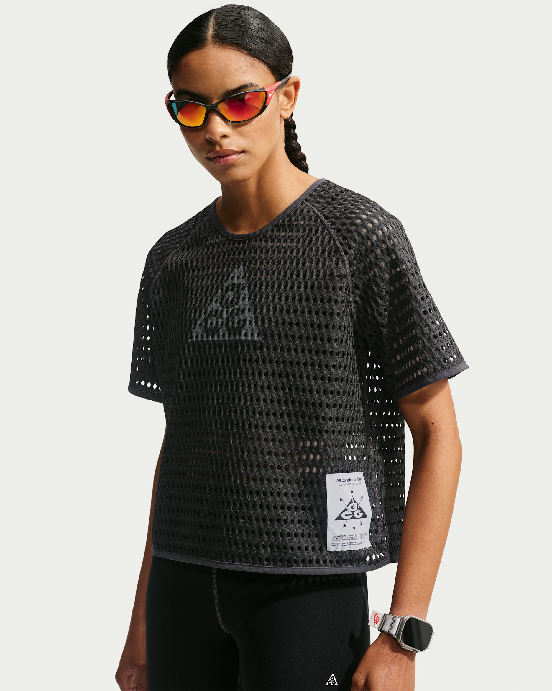 ACG Radical AirFlow Women's Dri-FIT Short-Sleeve Trail Running Top - Anthracite/Cool Grey
