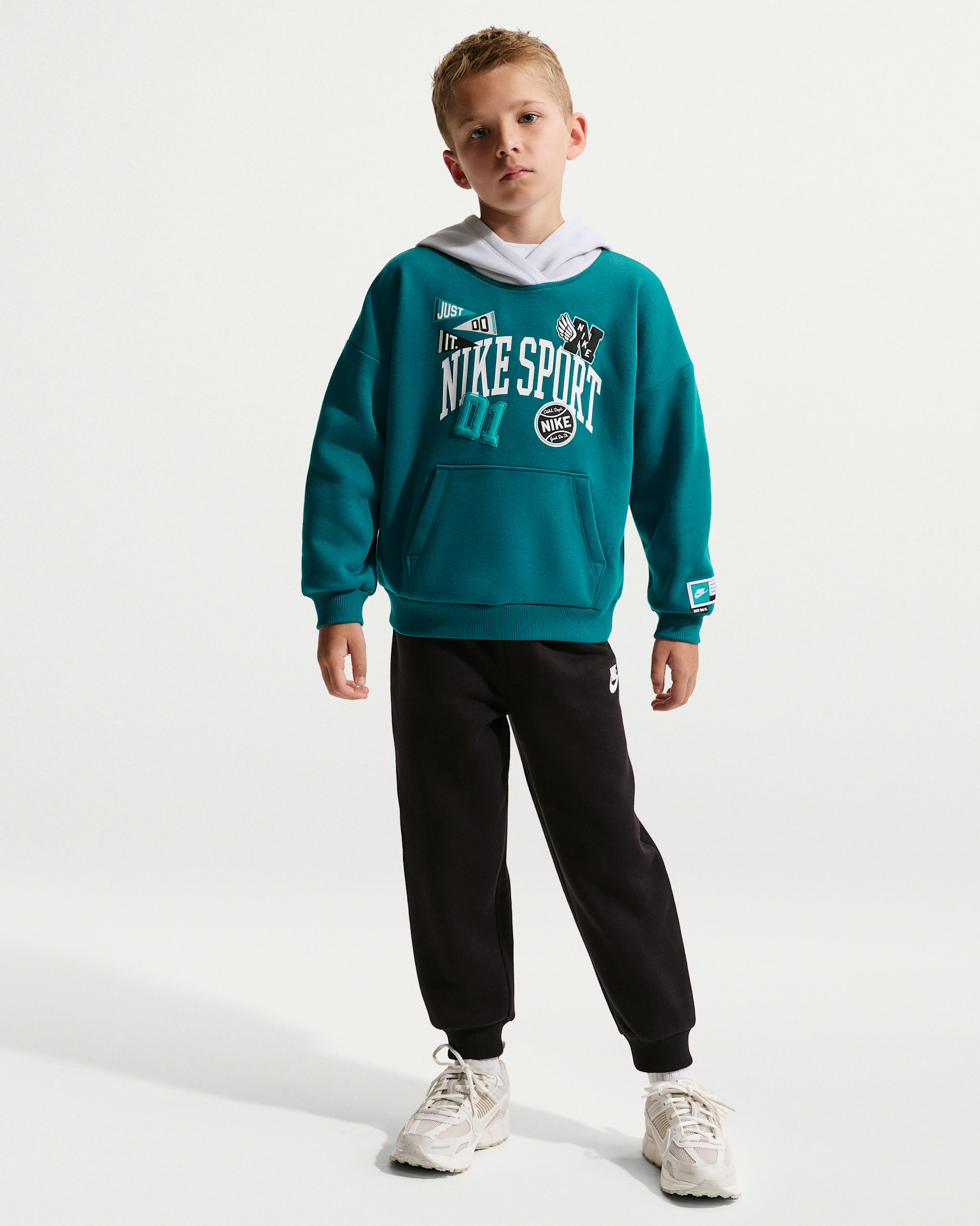Nike Sportswear Little Kids' Multisport 2-Piece Pullover Hoodie Set - Black