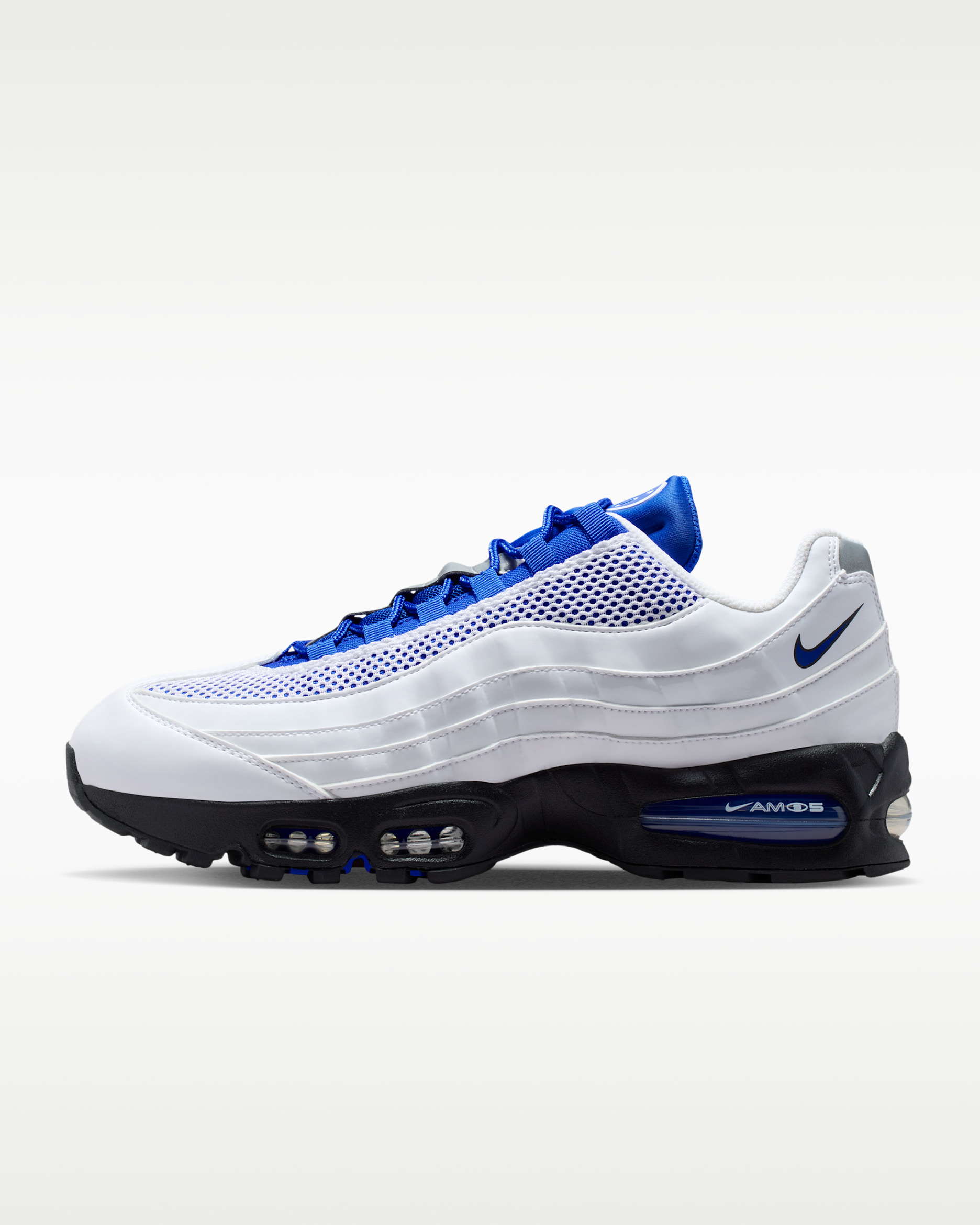 Nike Air Max 95 Big Bubble Men's Shoes - White/Black/Metallic Silver/Racer Blue