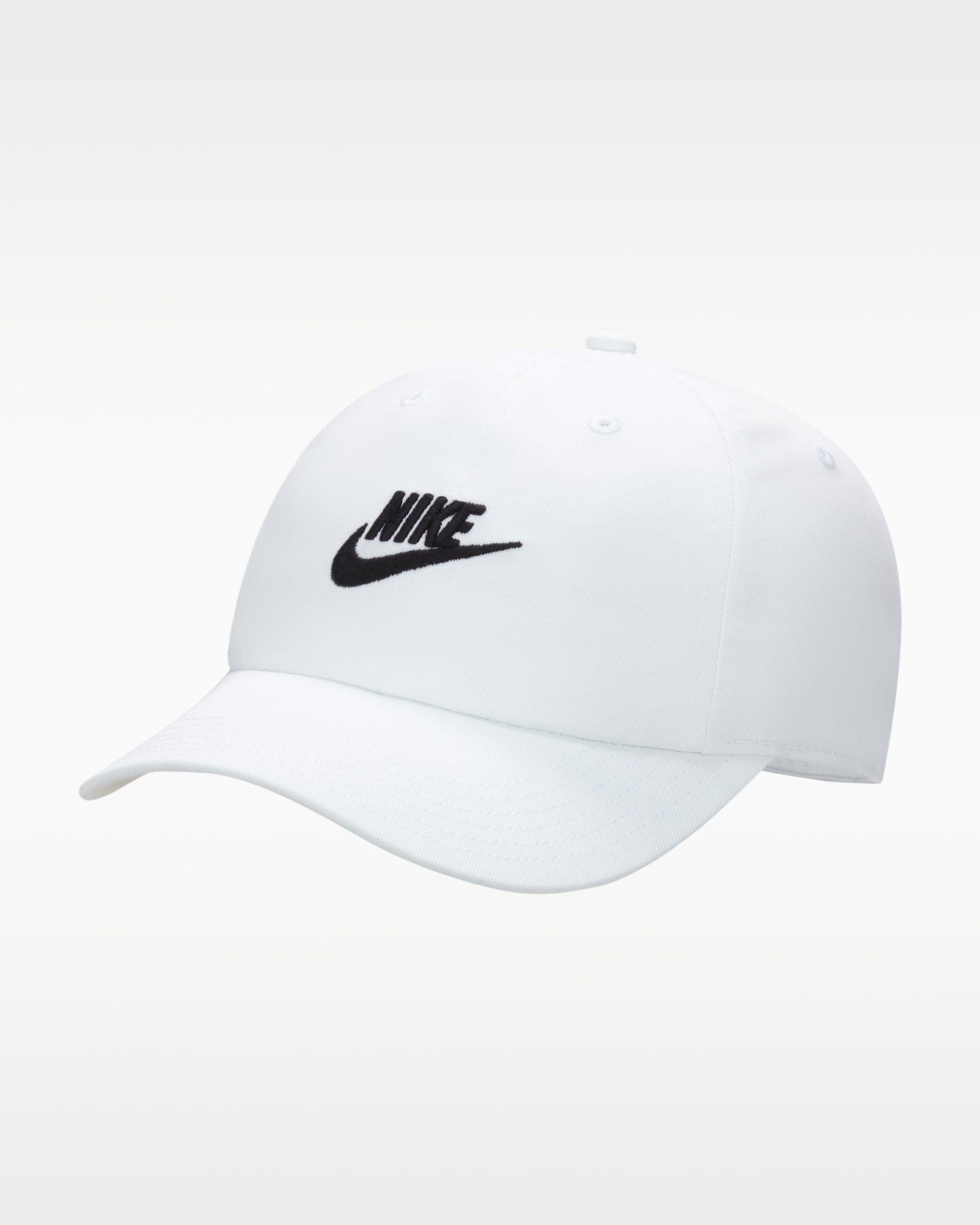 Nike Club Futura ustrukturert, vasket caps til barn - Hvit/Svart
