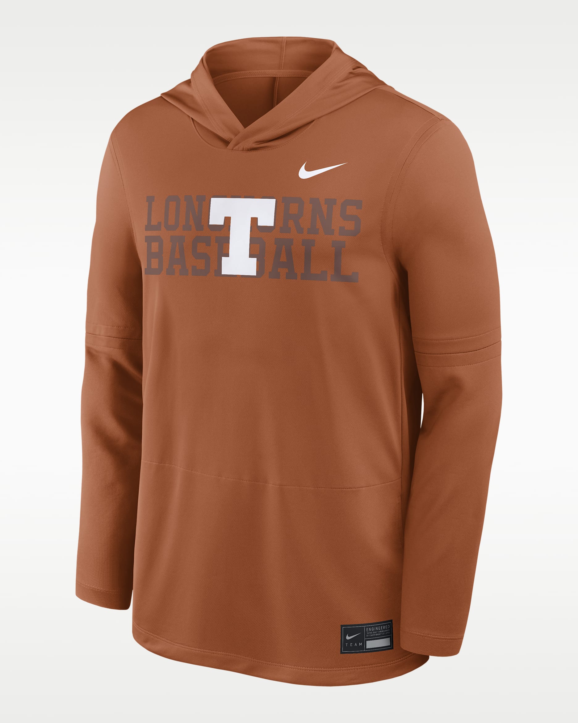 Texas Dugout Men's Nike Dri-FIT College Long-Sleeve Hooded Top - Burnt Orange