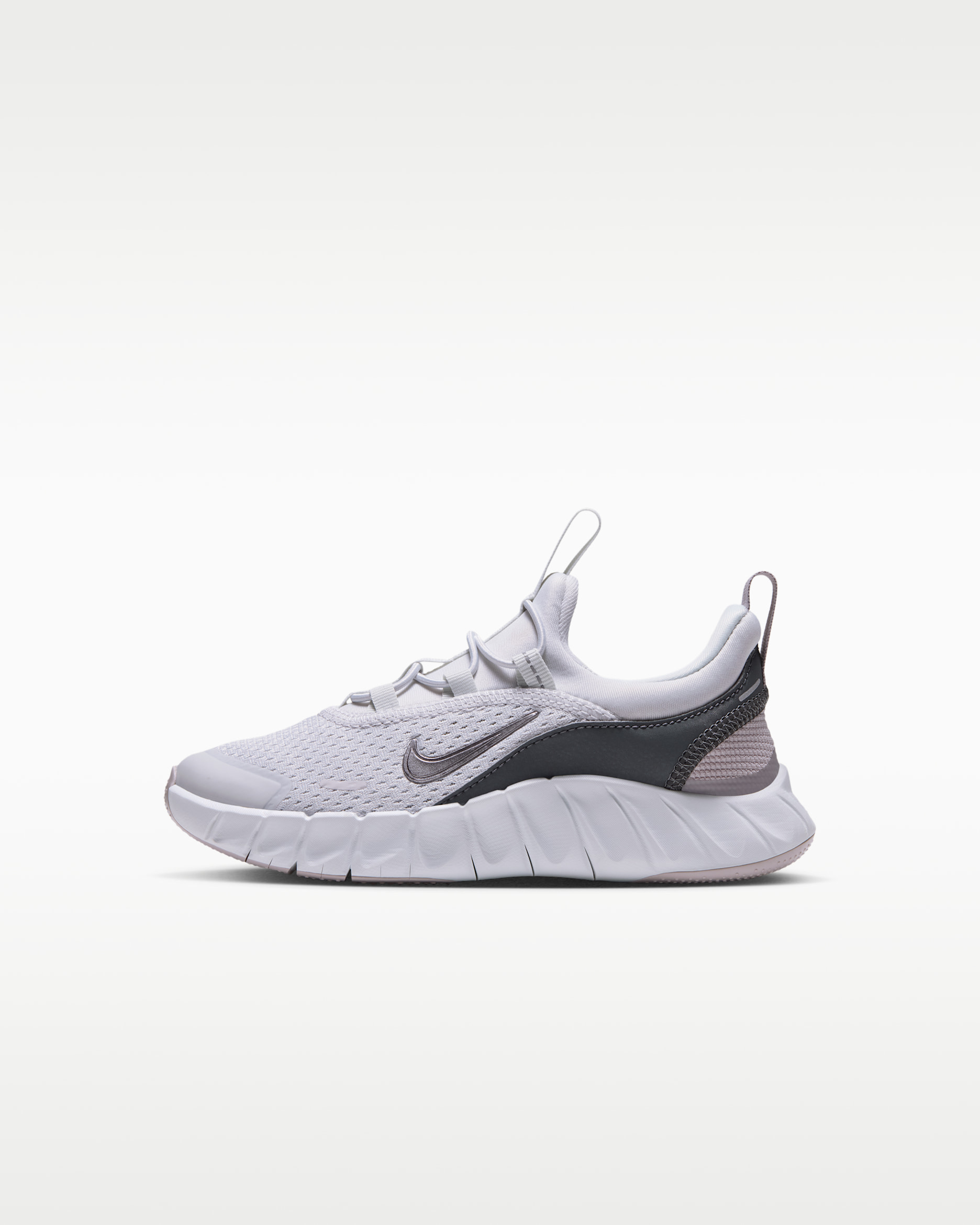 Nike Free Ride Younger Kids' Running Shoes - Photon Dust/Silver Lilac/Iron Grey/Metallic Dark Grey