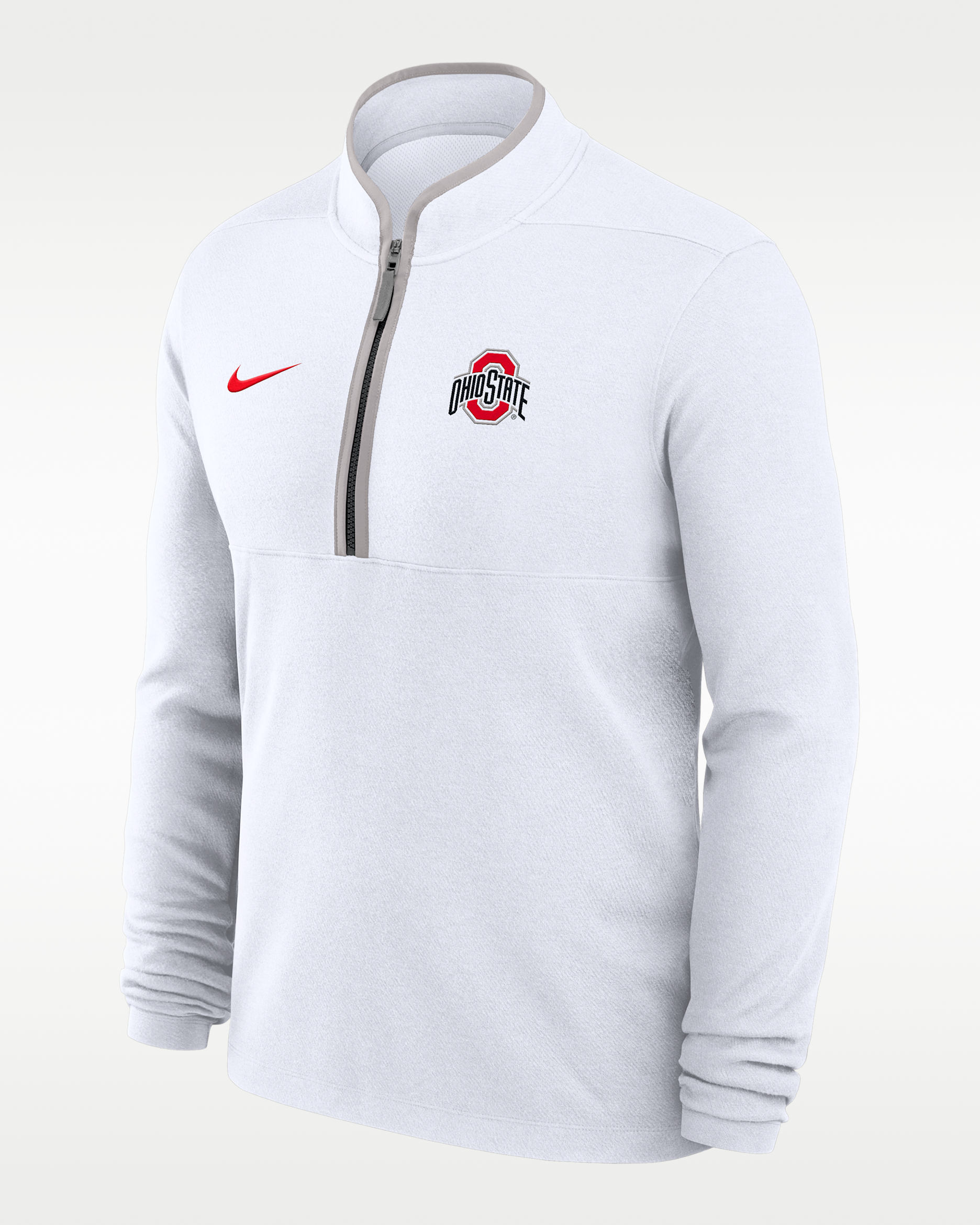 Ohio State Victory Men's Nike Dri-FIT College 1/2-Zip Long-Sleeve Top - White