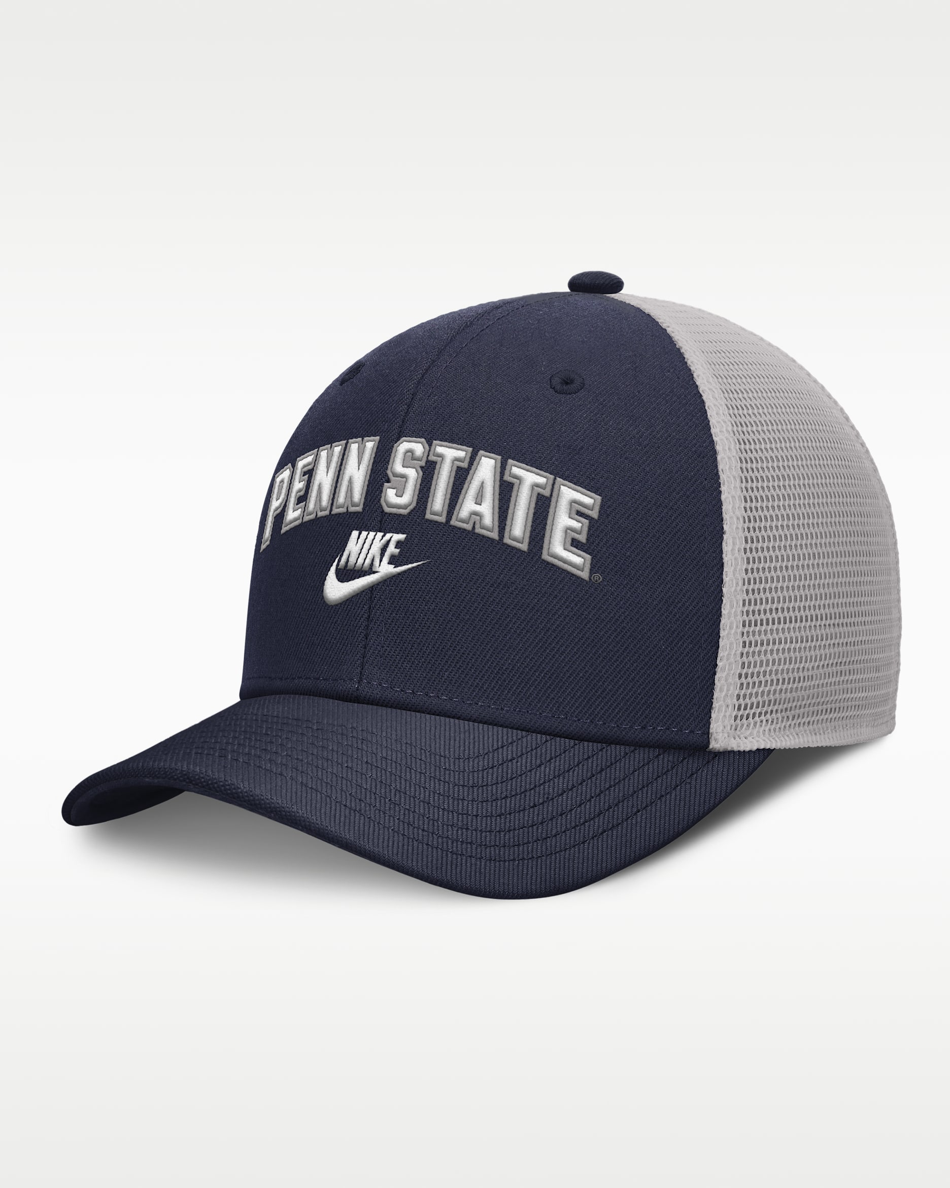 Penn State Legacy Arch Rise Men's Nike Dri-FIT College Trucker Adjustable Hat - White