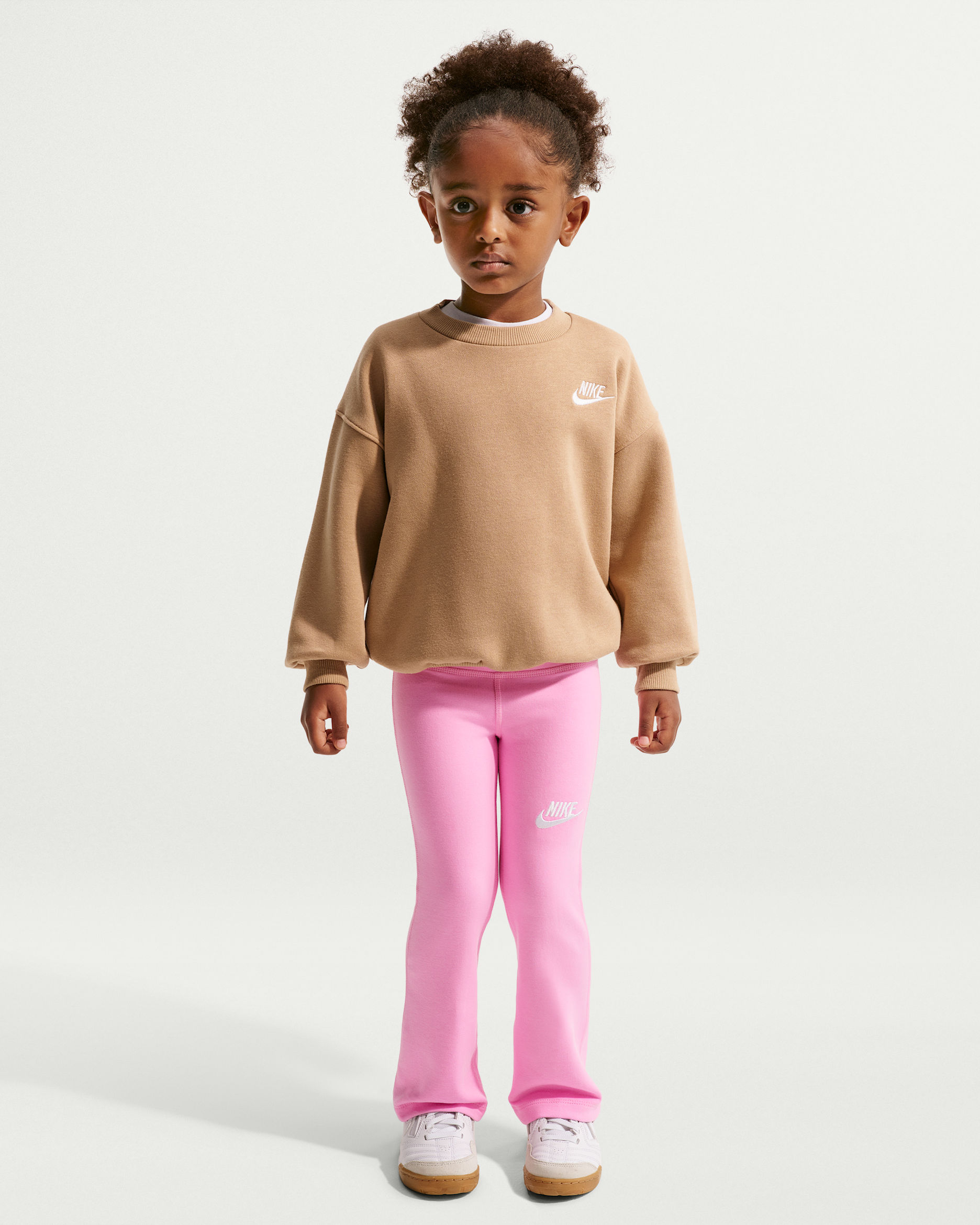 Nike Little Kids' Dri-FIT Flared Leggings - Pink Rise/White
