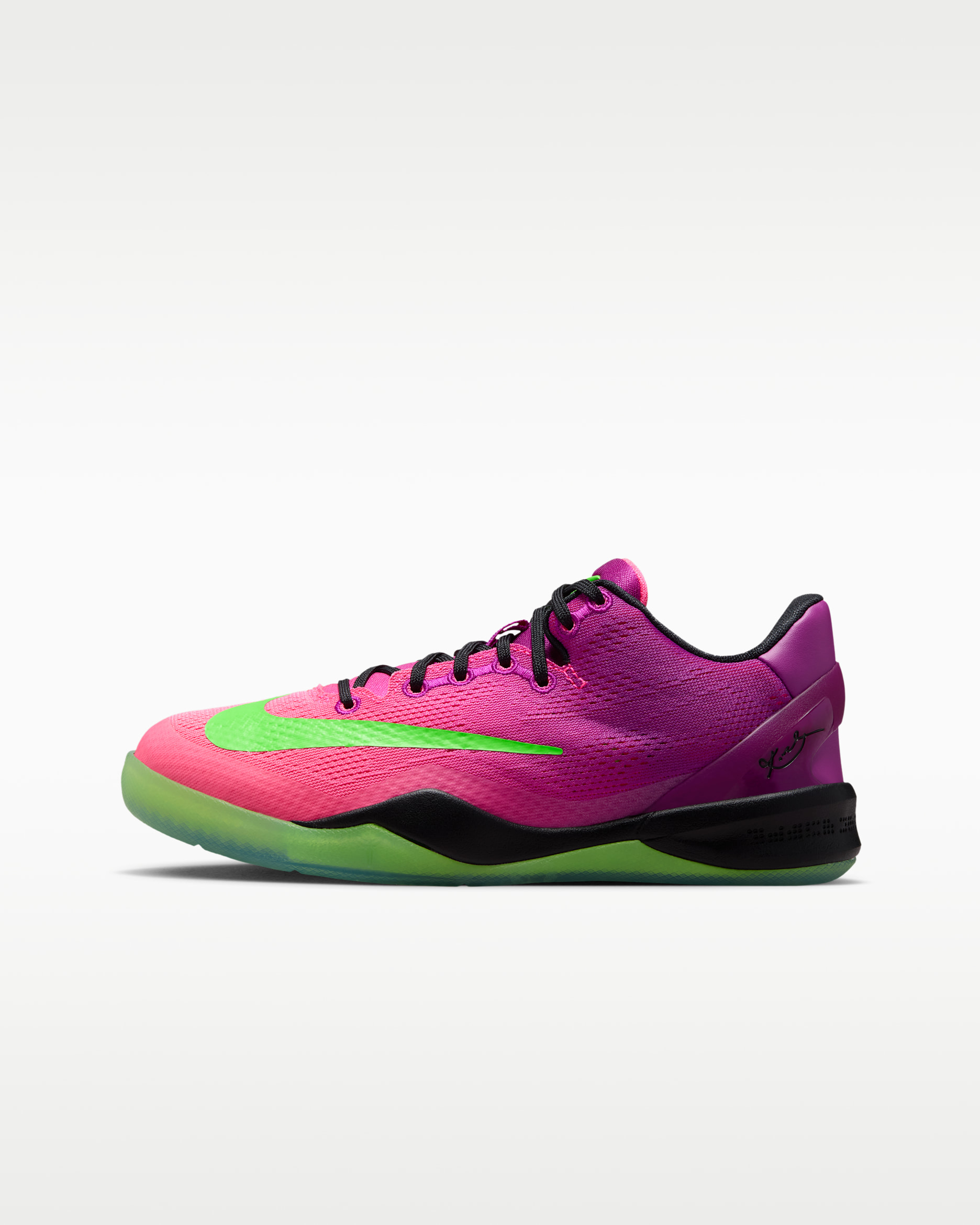 Kobe 8 "Mambacurial" Big Kids' Basketball Shoes - Red Plum/Pink Flash/Electric Green