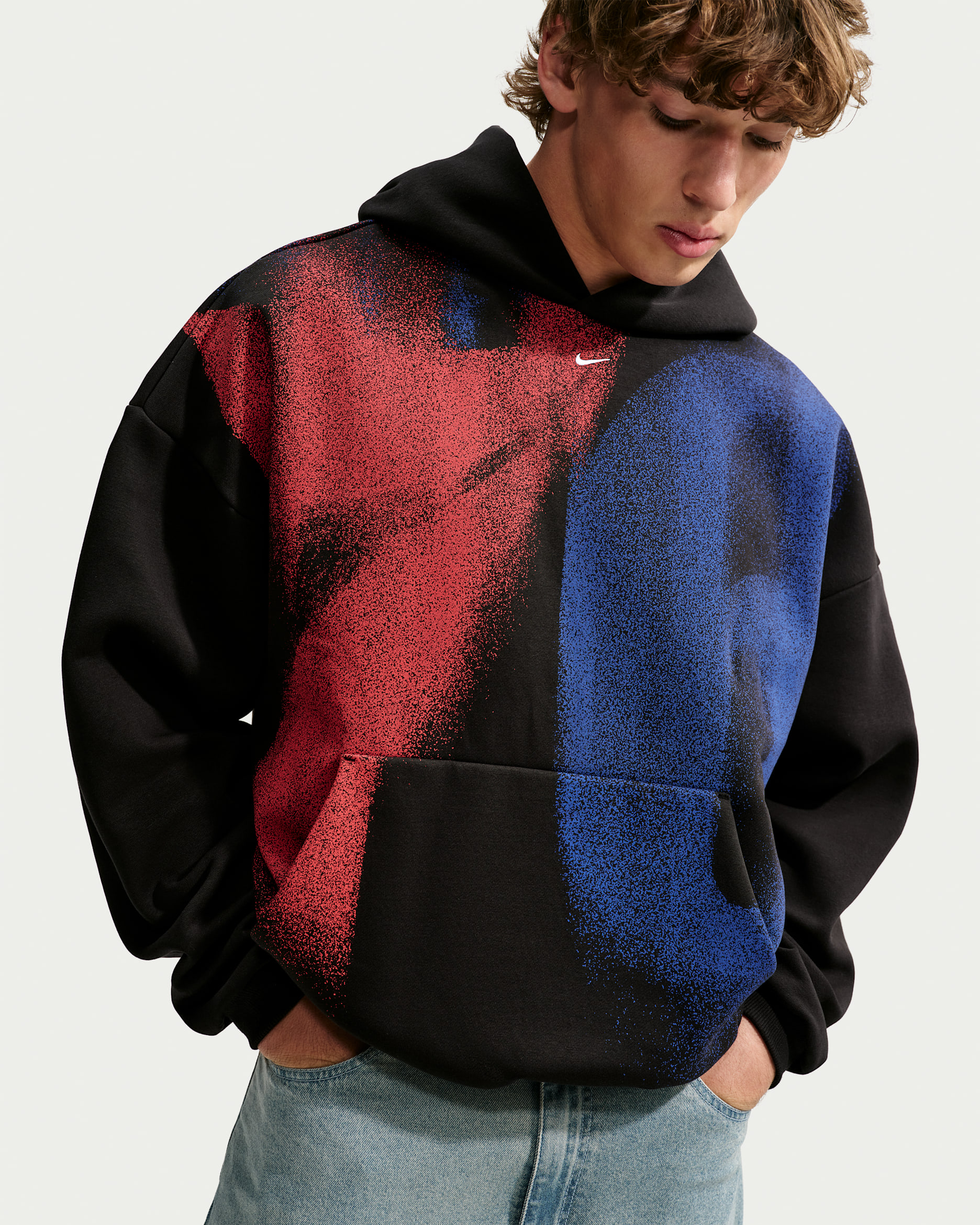 Sudadera con gorro de básquetbol Nike de tejido Fleece de la NBA para hombre Philadelphia 76ers Standard Issue - Negro/Blanco