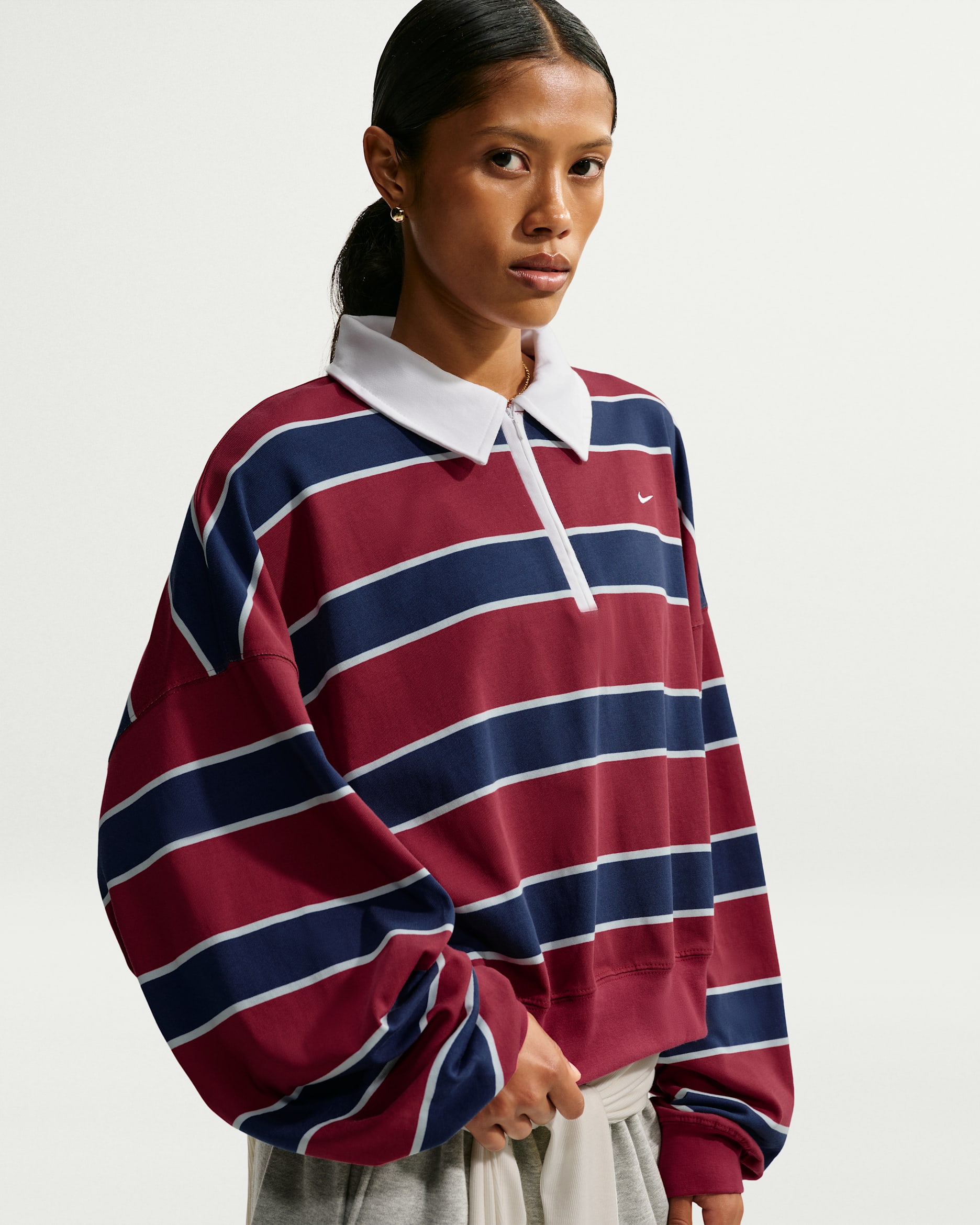 Sweat à 1/4 de zip Nike Sportswear pour femme - Team Crimson/Court Blue/Glacier Blue