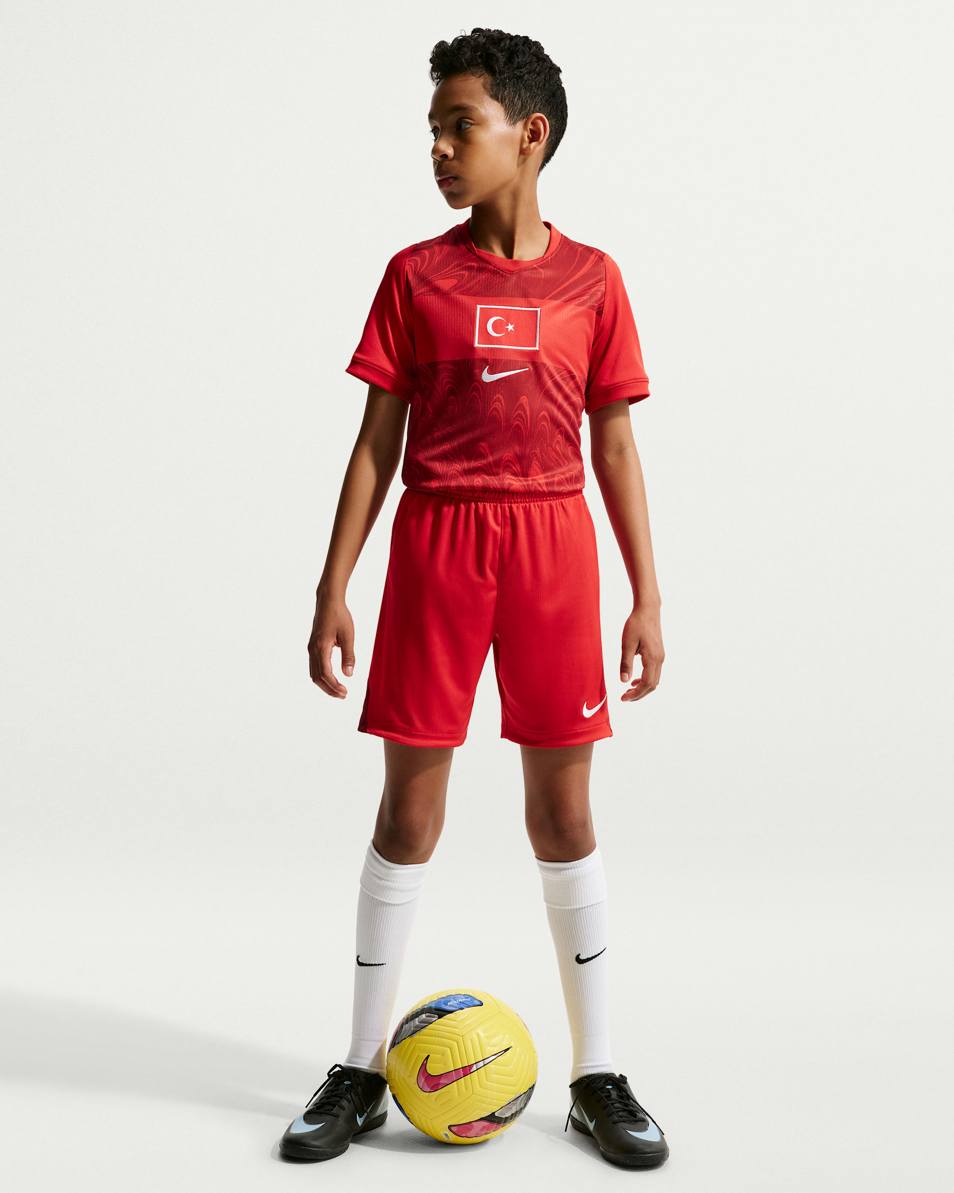 Turkey 2026 Stadium Home Older Kids' Nike Dri-FIT Football Replica Shorts - Sport Red/Team Red/White