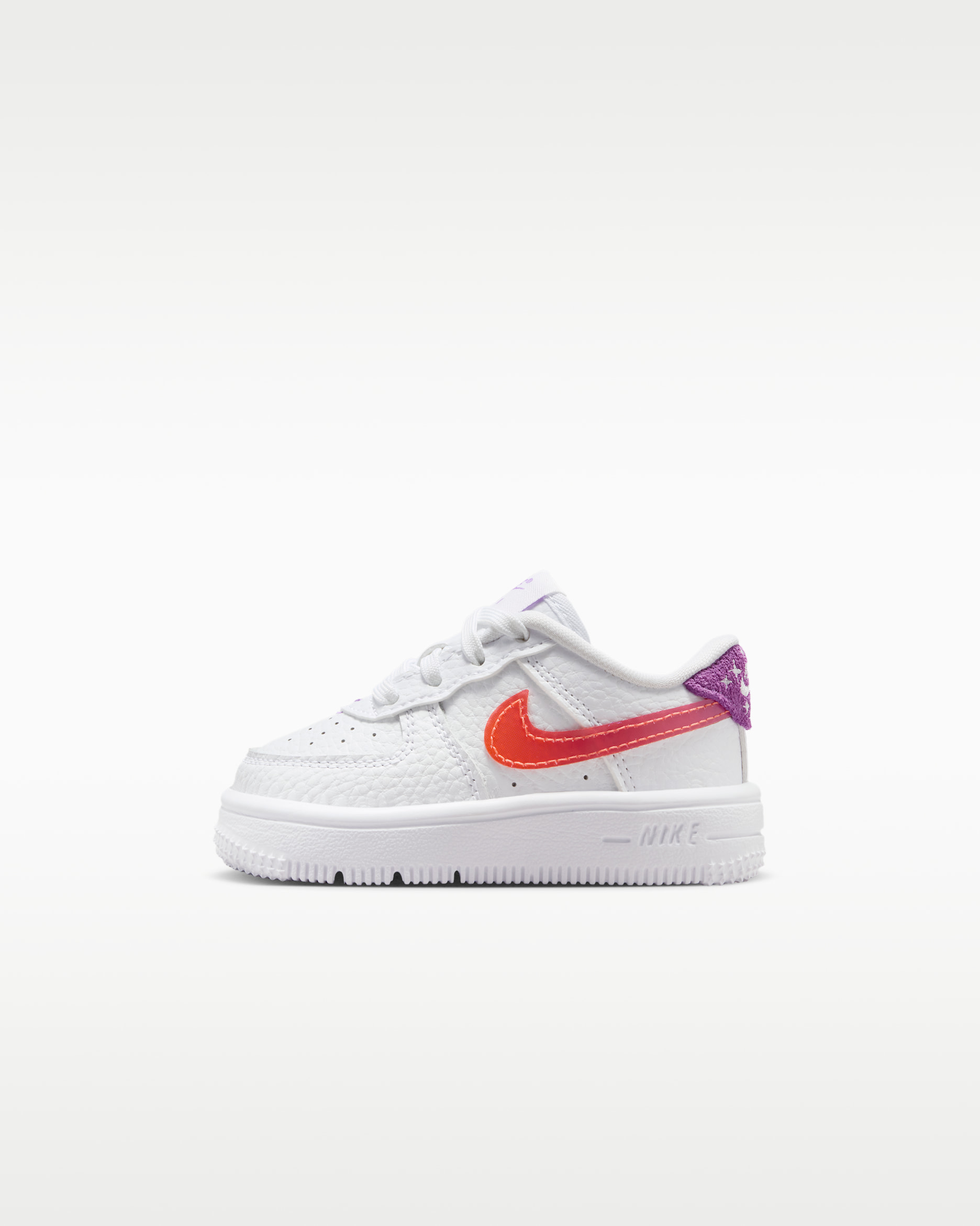 Nike Force 1 Low Baby/Toddler Shoes - White/Turf Orange/Bright Violet