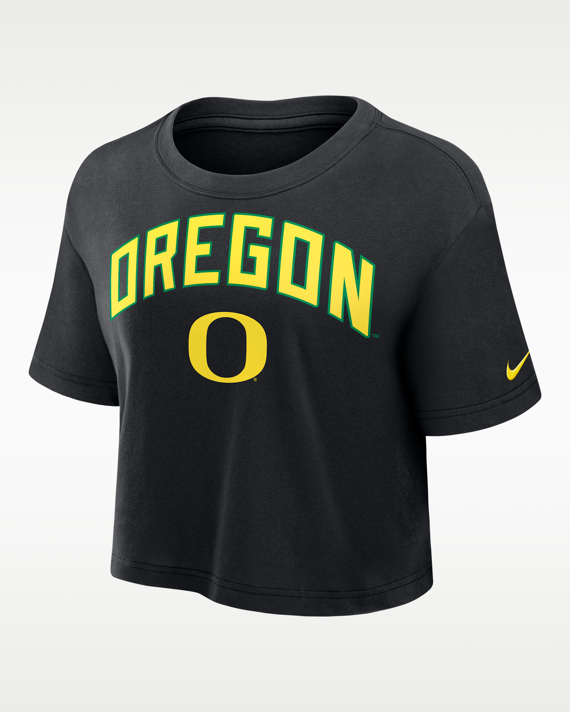 Oregon Athletic Prep Arch Women's Nike Dri-FIT College Cropped T-Shirt - Black