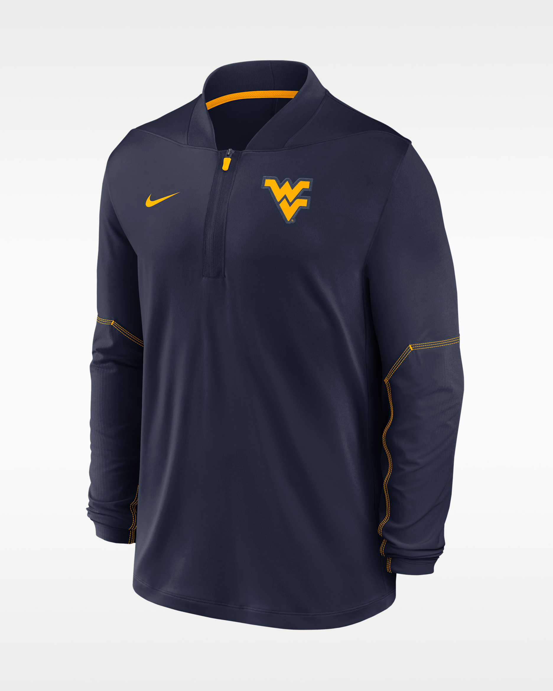 West Virginia Sideline Men's Nike Dri-FIT College 1/2-Zip Top - College Navy/University Gold