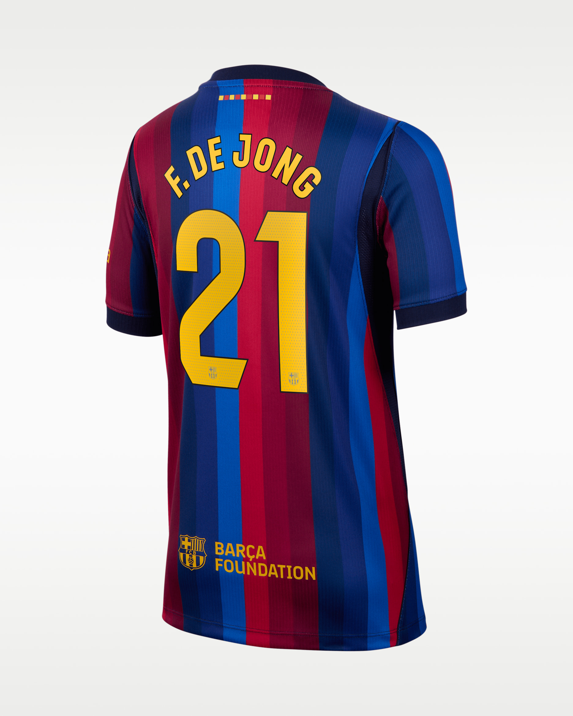 Frenkie de Jong FC Barcelona 2026/27 Stadium Home Big Kids' Nike Dri-FIT Soccer Jersey - Red