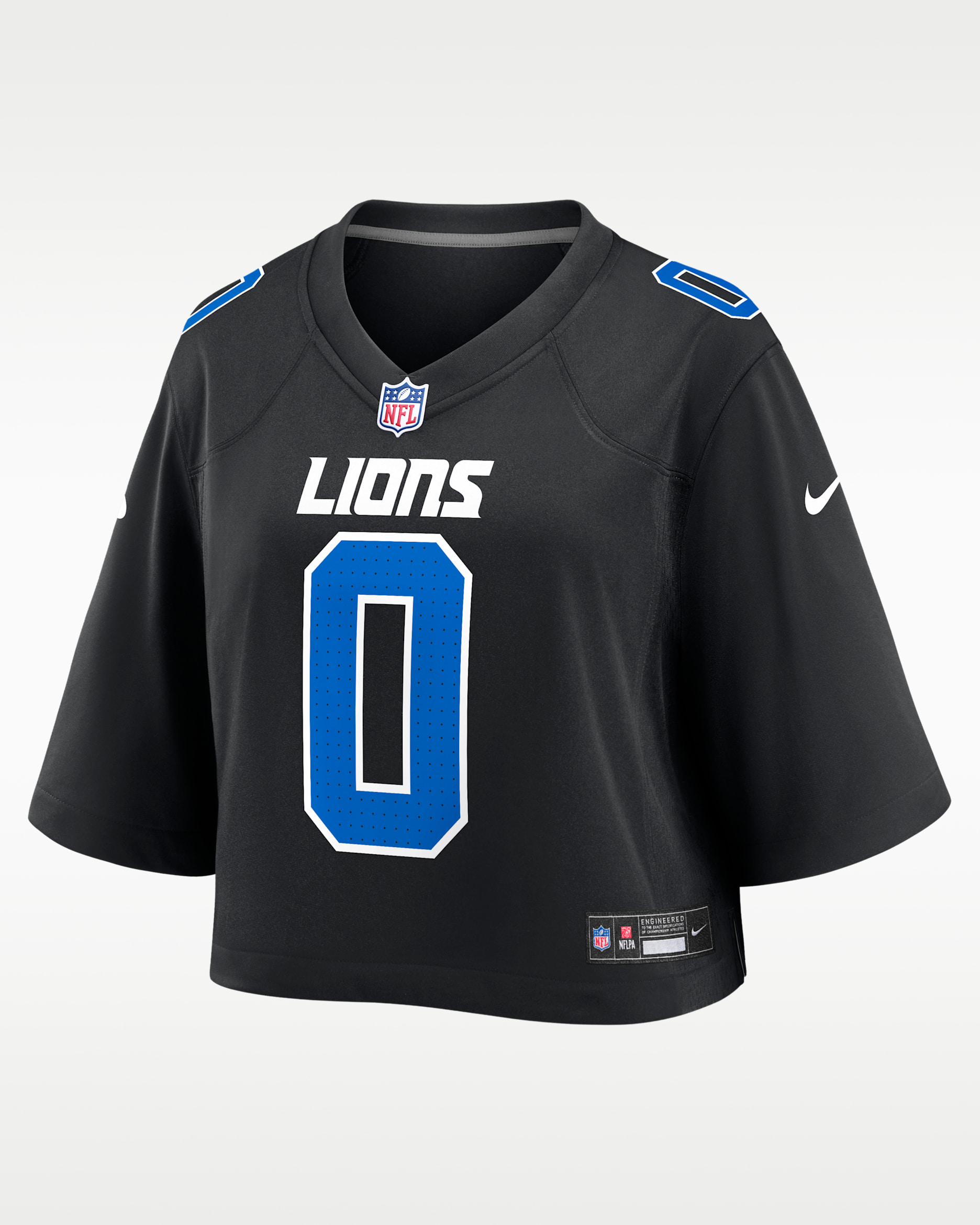 Jahmyr Gibbs Detroit Lions Women's Nike NFL Cropped Tundra Game Jersey - Black
